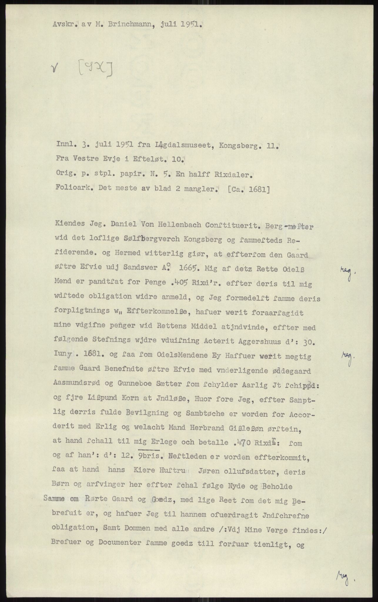 Samlinger til kildeutgivelse, Diplomavskriftsamlingen, AV/RA-EA-4053/H/Ha, p. 1132