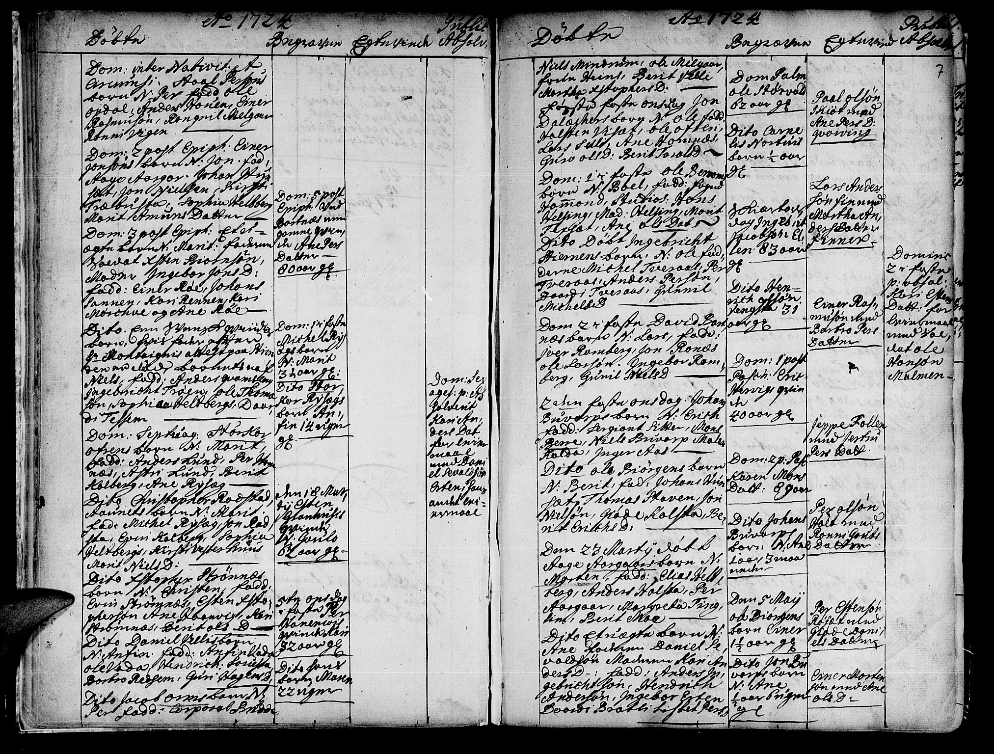 Ministerialprotokoller, klokkerbøker og fødselsregistre - Nord-Trøndelag, SAT/A-1458/741/L0385: Parish register (official) no. 741A01, 1722-1815, p. 7