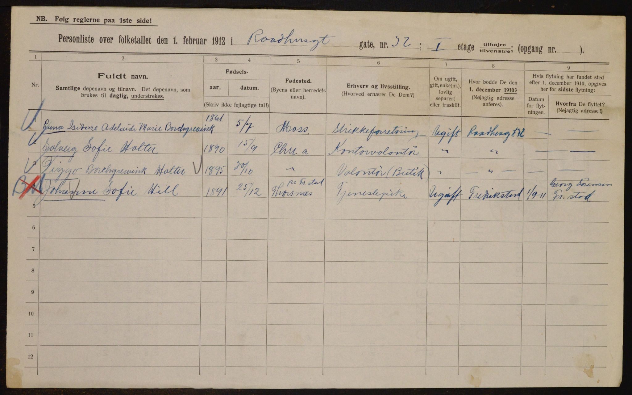 OBA, Municipal Census 1912 for Kristiania, 1912, p. 86665