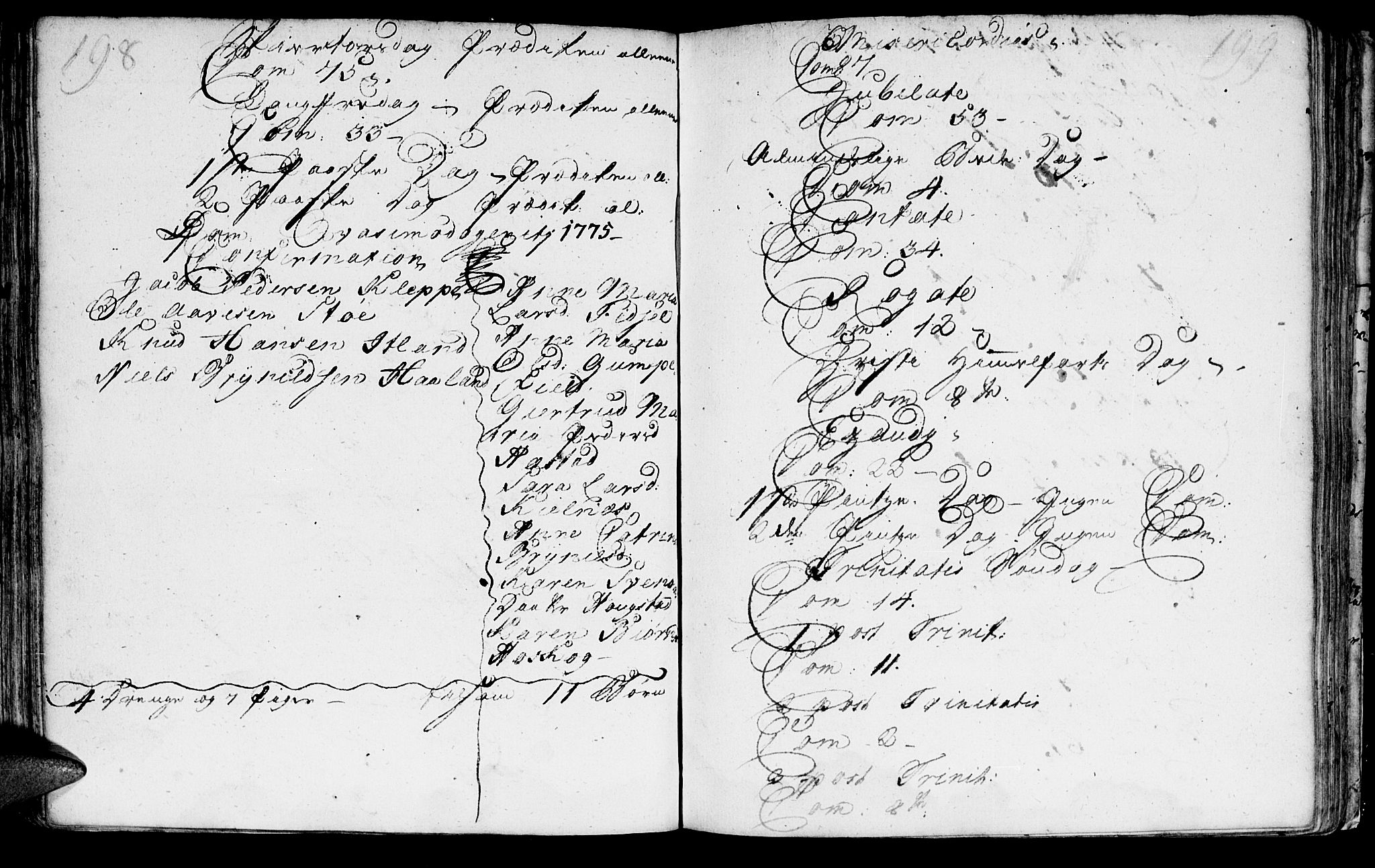 Flekkefjord sokneprestkontor, SAK/1111-0012/F/Fa/Fab/L0001: Parish register (official) no. A 1, 1750-1780, p. 198-199