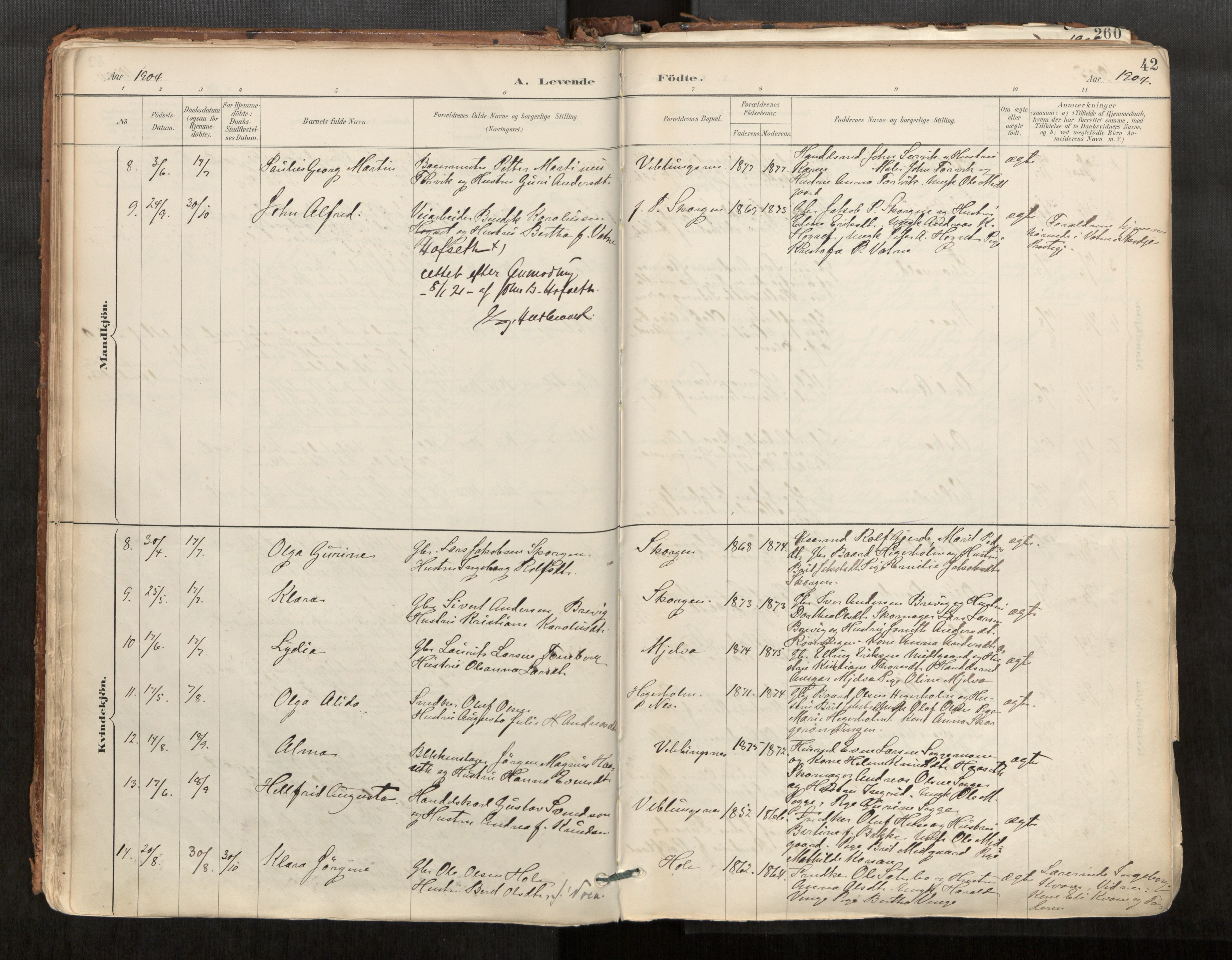 Ministerialprotokoller, klokkerbøker og fødselsregistre - Møre og Romsdal, AV/SAT-A-1454/544/L0585: Parish register (official) no. 544A06, 1887-1924, p. 42