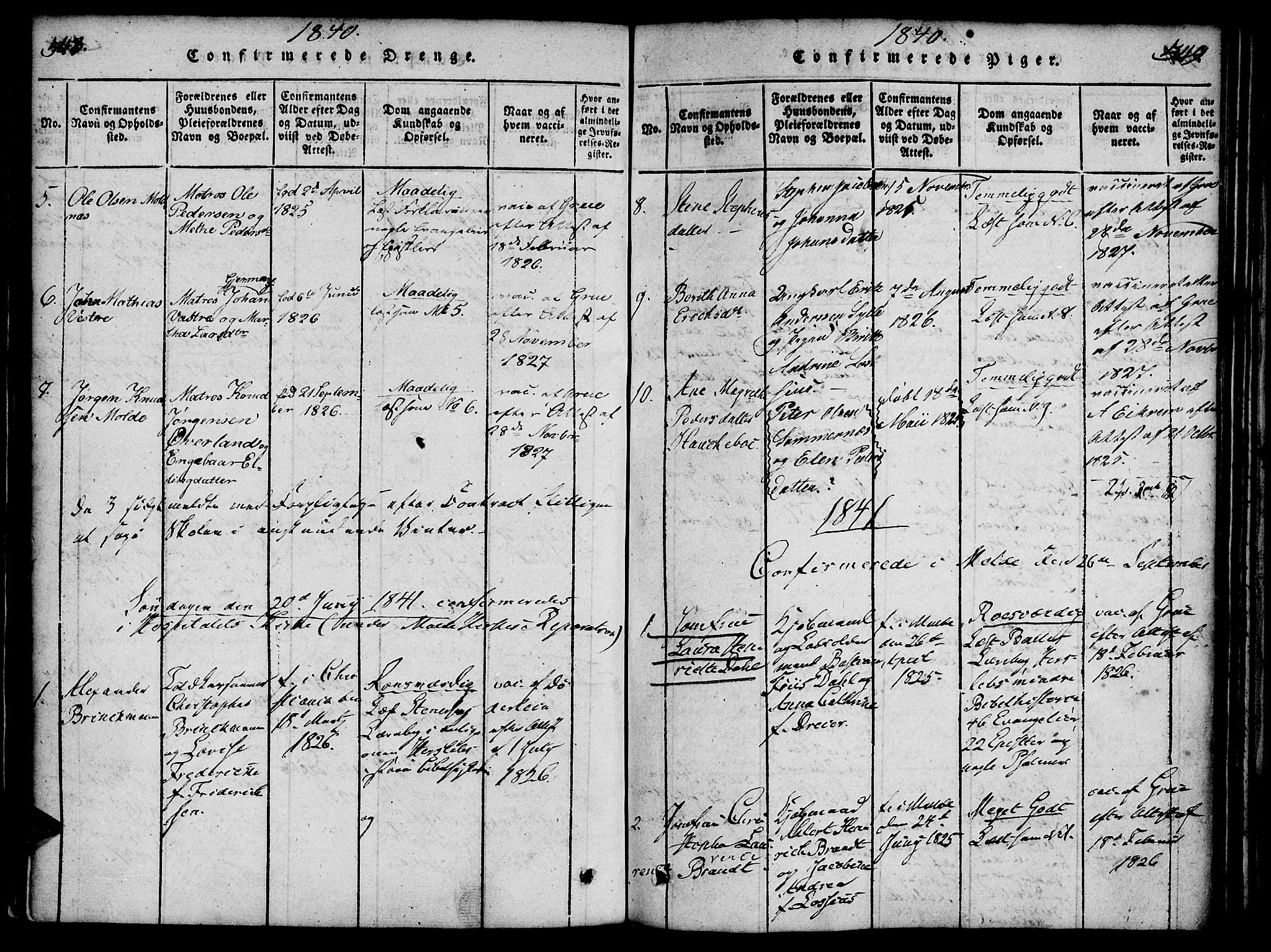 Ministerialprotokoller, klokkerbøker og fødselsregistre - Møre og Romsdal, SAT/A-1454/558/L0688: Parish register (official) no. 558A02, 1818-1843, p. 548-549
