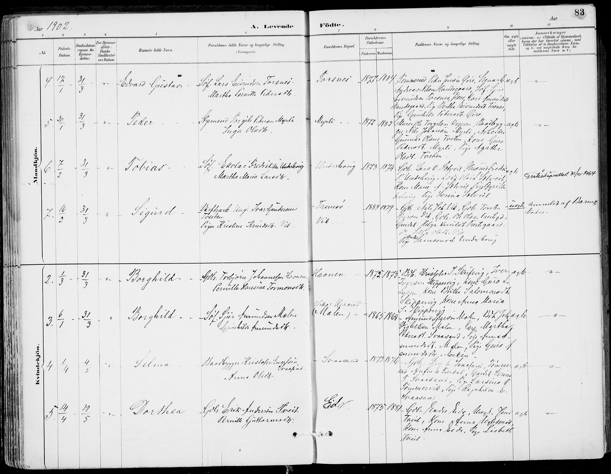 Strandebarm sokneprestembete, AV/SAB-A-78401/H/Haa: Parish register (official) no. E  1, 1886-1908, p. 83