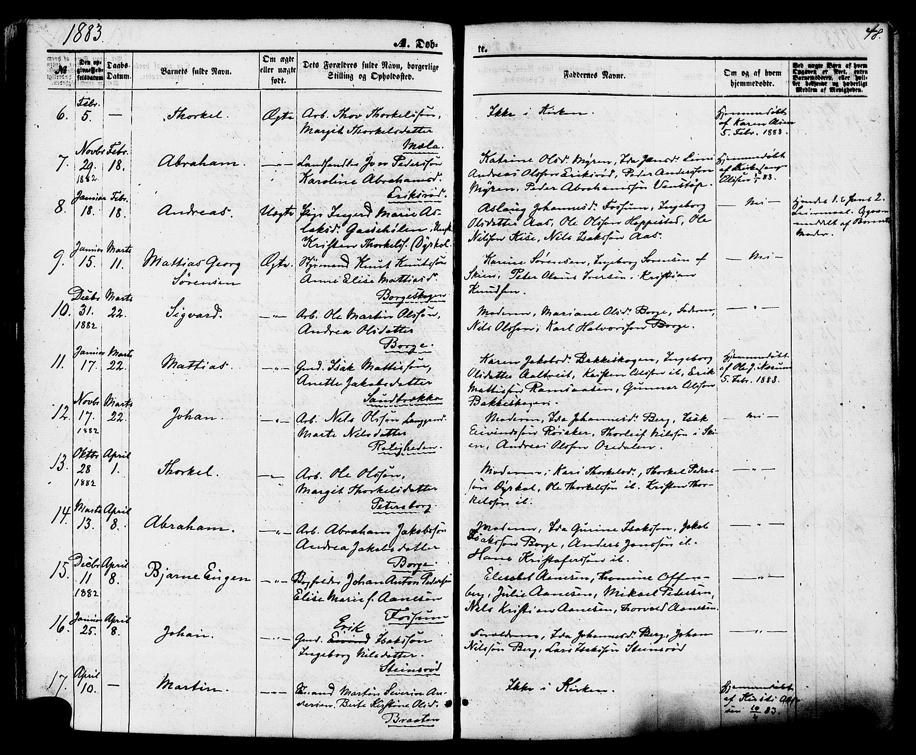 Gjerpen kirkebøker, SAKO/A-265/F/Fa/L0009: Parish register (official) no. I 9, 1872-1885, p. 48