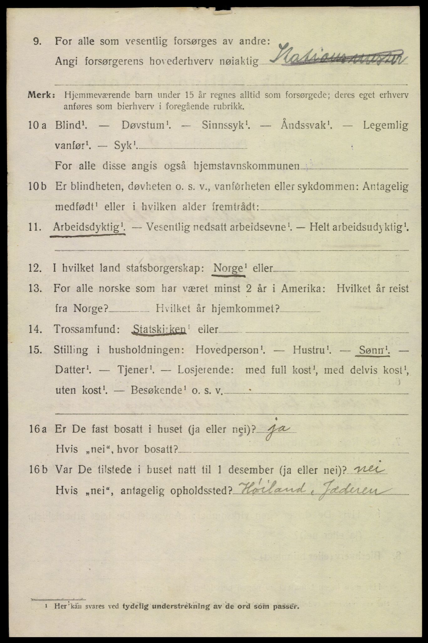 SAK, 1920 census for Flekkefjord, 1920, p. 2481