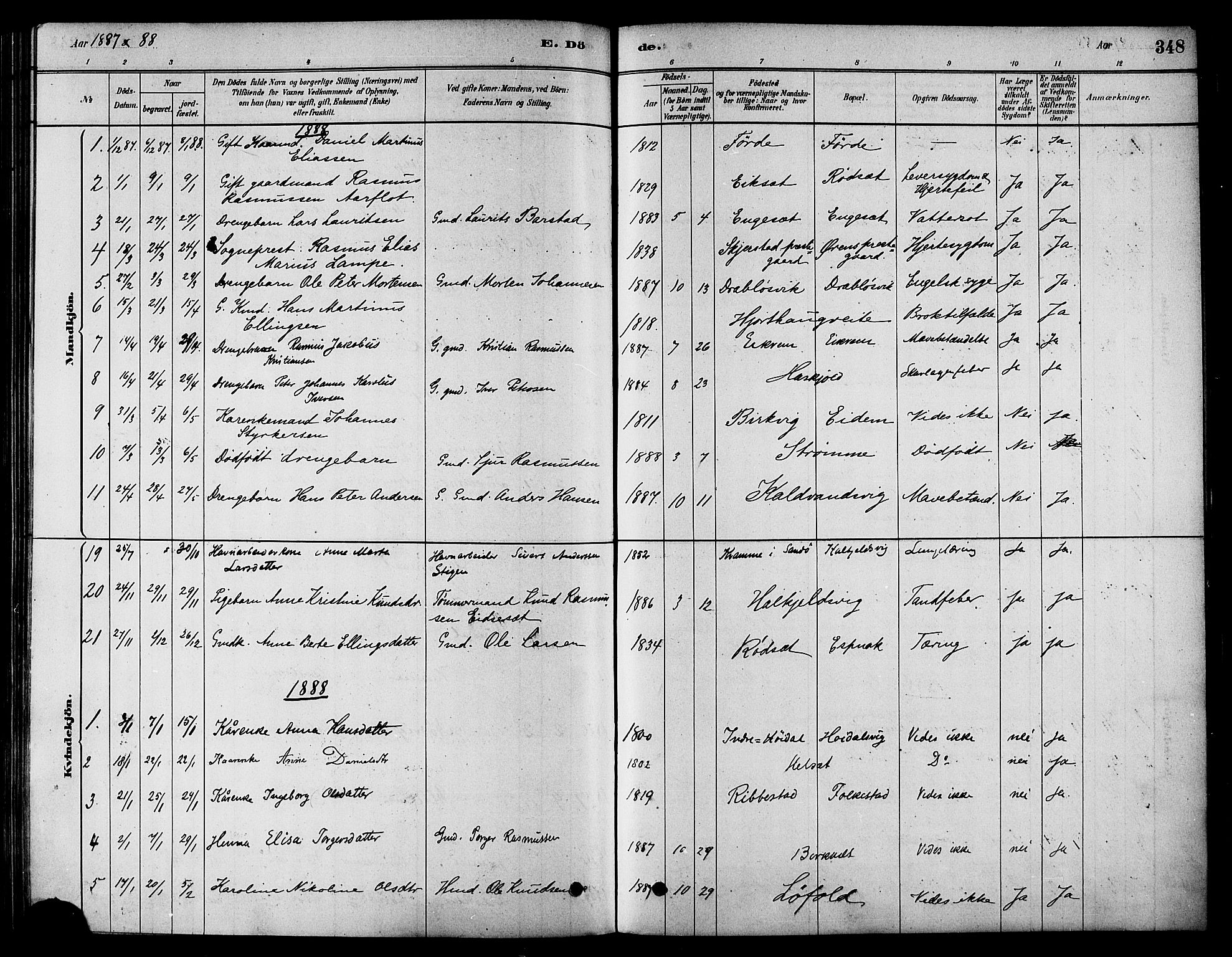 Ministerialprotokoller, klokkerbøker og fødselsregistre - Møre og Romsdal, AV/SAT-A-1454/511/L0141: Parish register (official) no. 511A08, 1878-1890, p. 348