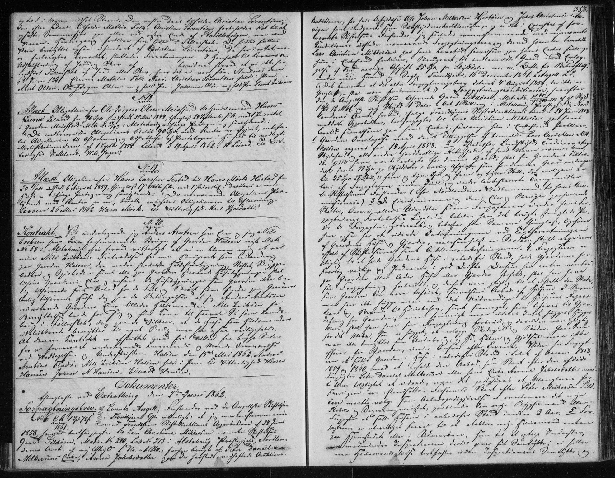 Søndre Helgeland sorenskriveri, AV/SAT-A-4575/1/2/2C/L0001: Mortgage book no. 12, 1860-1864, p. 358