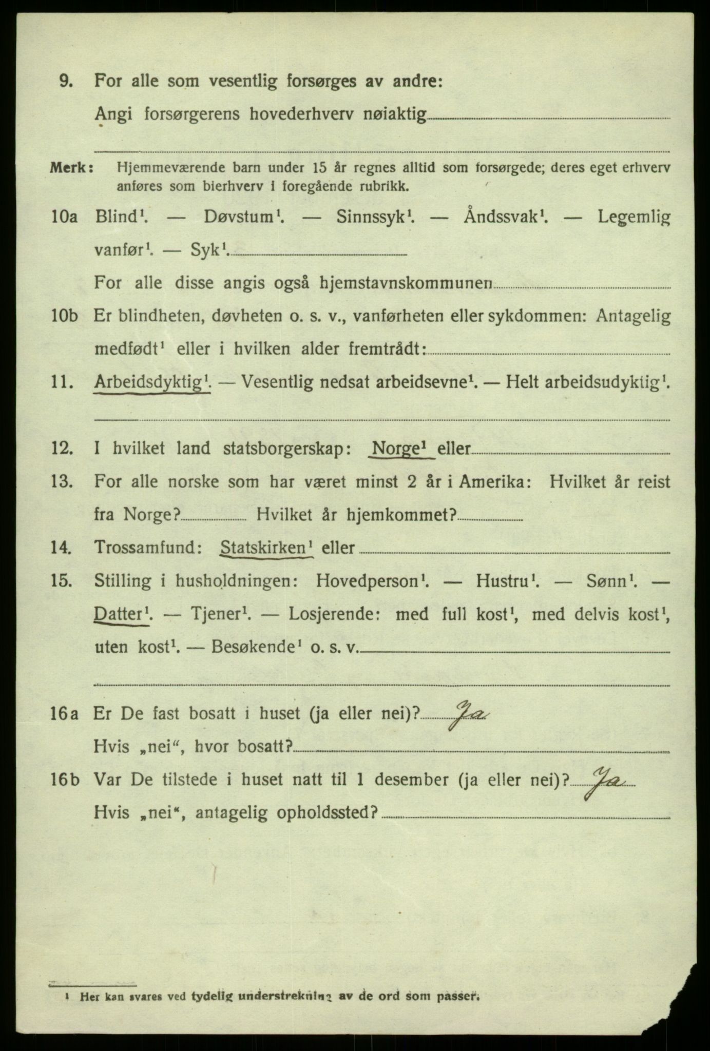 SAB, 1920 census for Austrheim, 1920, p. 2933