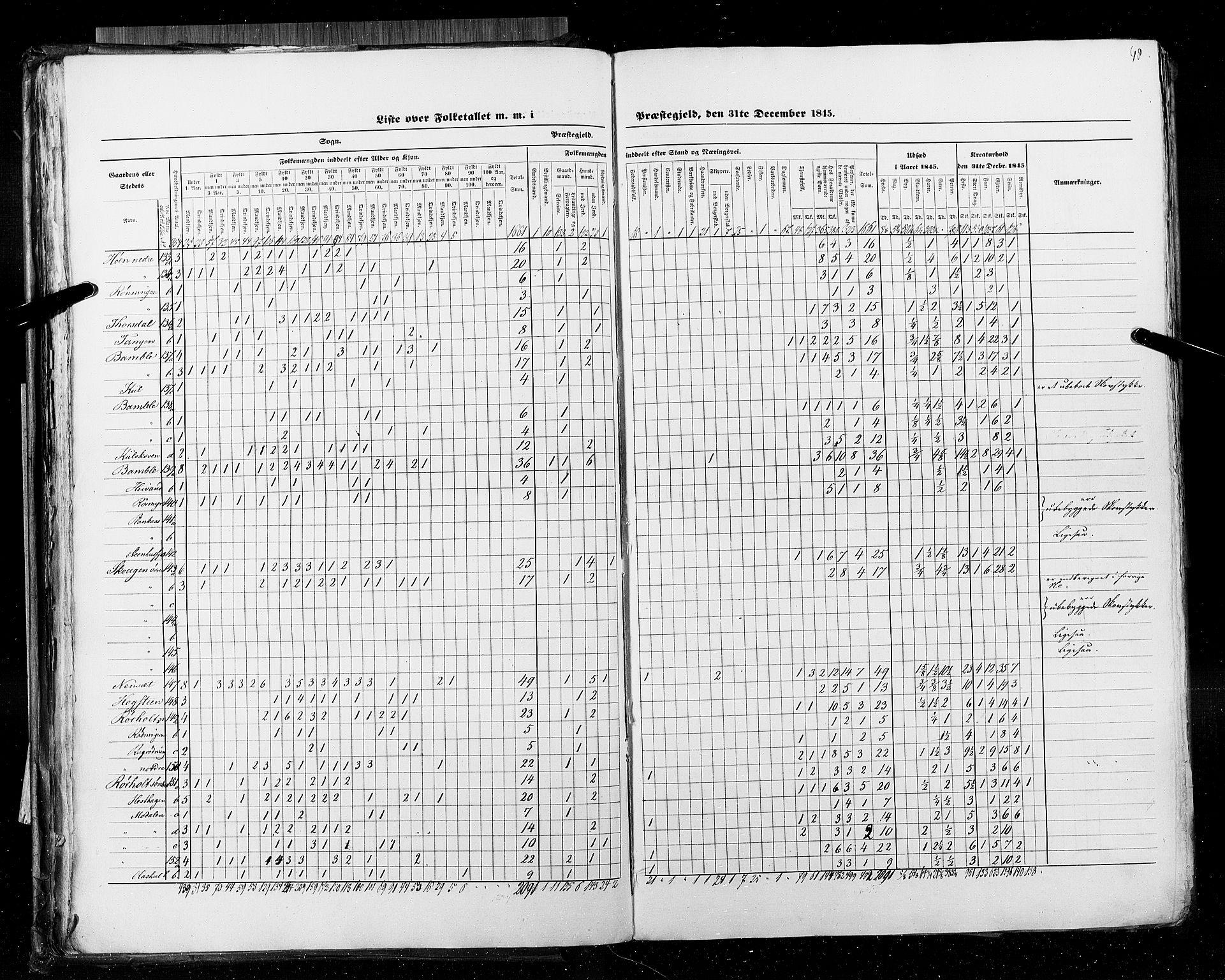 RA, Census 1845, vol. 5: Bratsberg amt og Nedenes og Råbyggelaget amt, 1845, p. 48