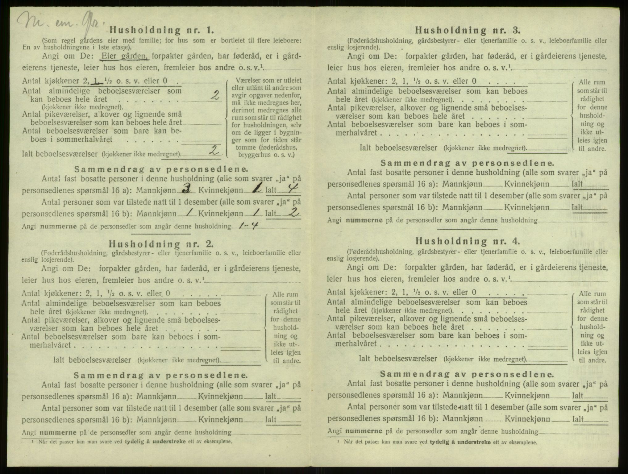 SAB, 1920 census for Alversund, 1920, p. 951