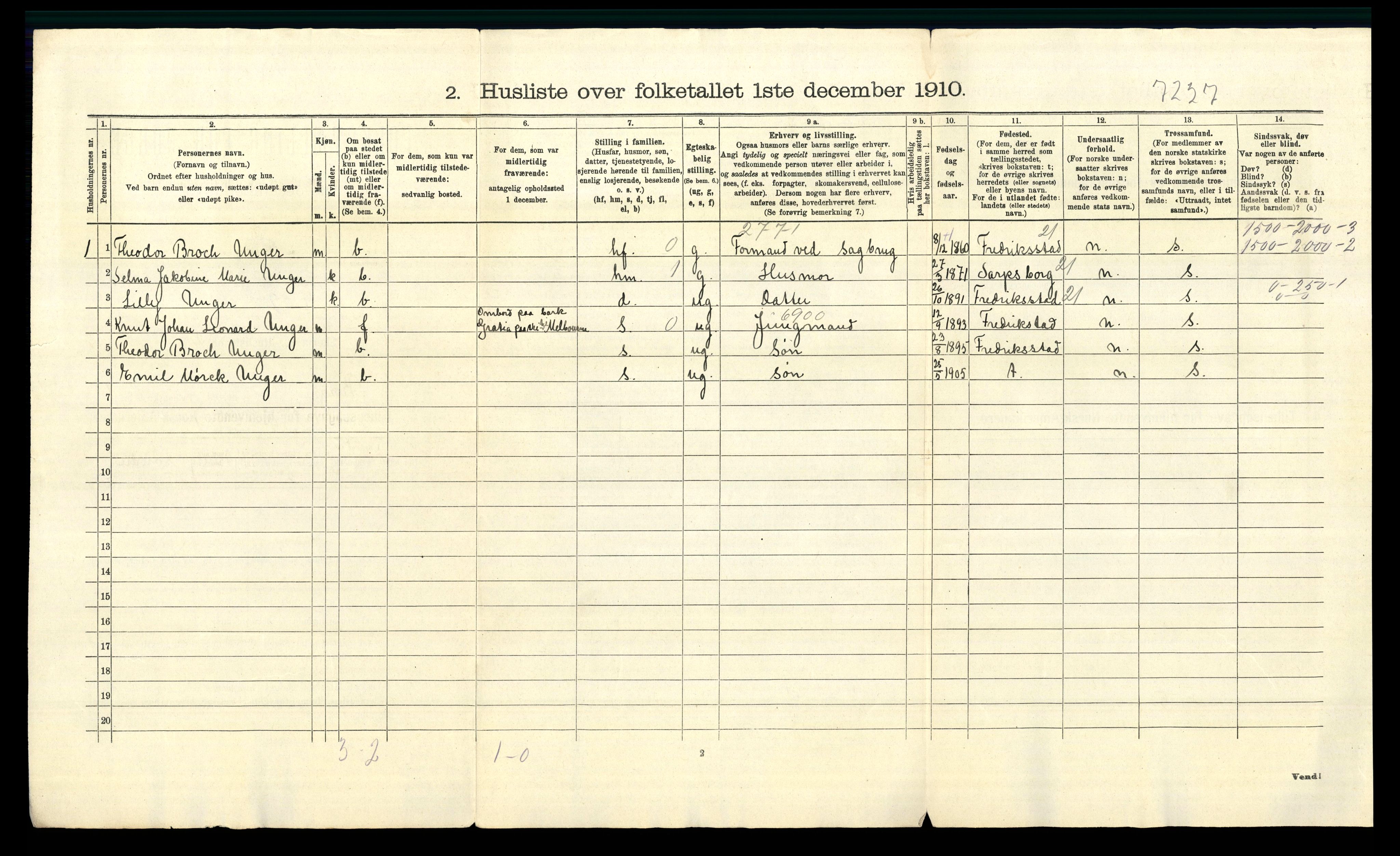 RA, 1910 census for Borge, 1910, p. 53