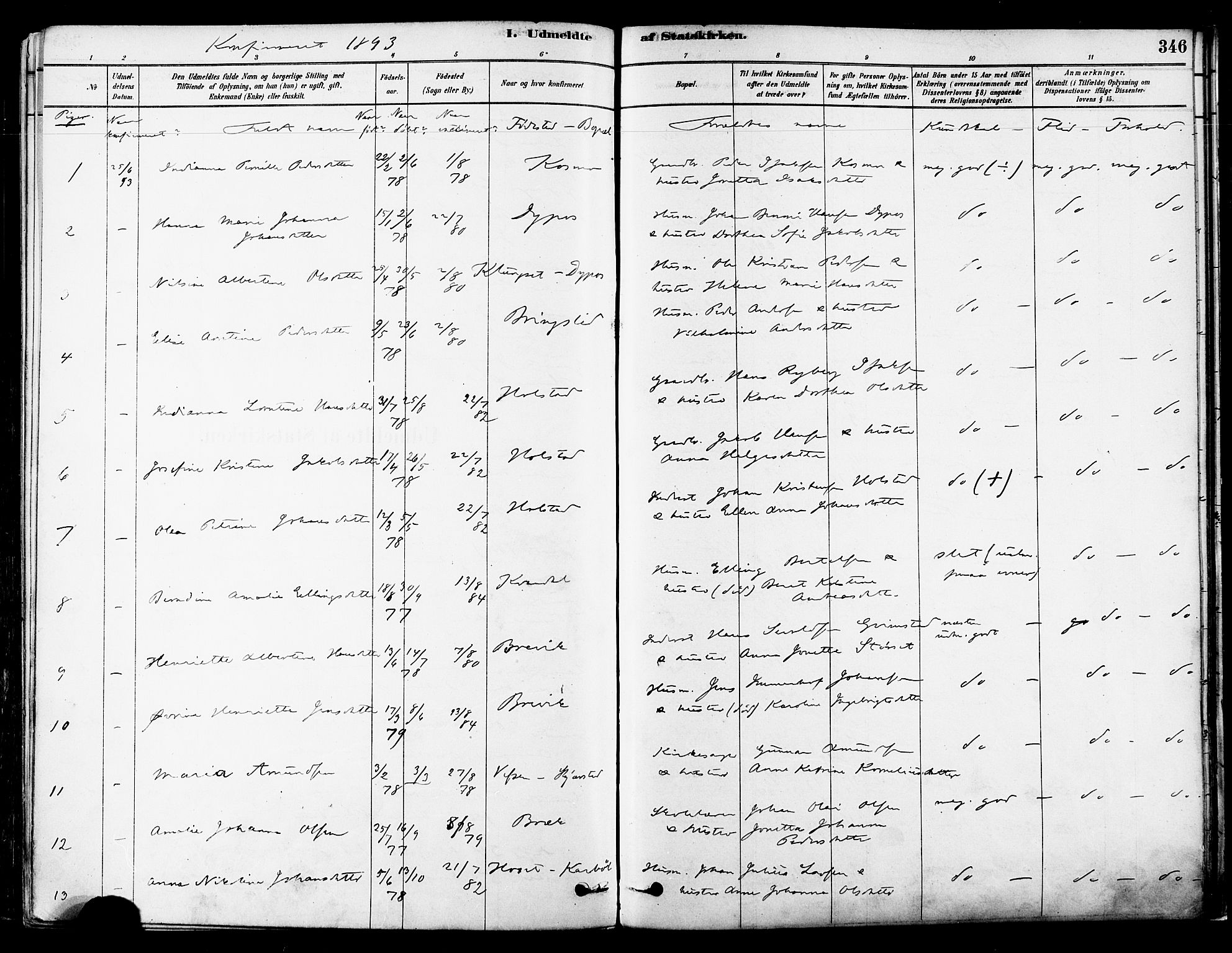 Ministerialprotokoller, klokkerbøker og fødselsregistre - Nordland, SAT/A-1459/852/L0740: Parish register (official) no. 852A10, 1878-1894, p. 346