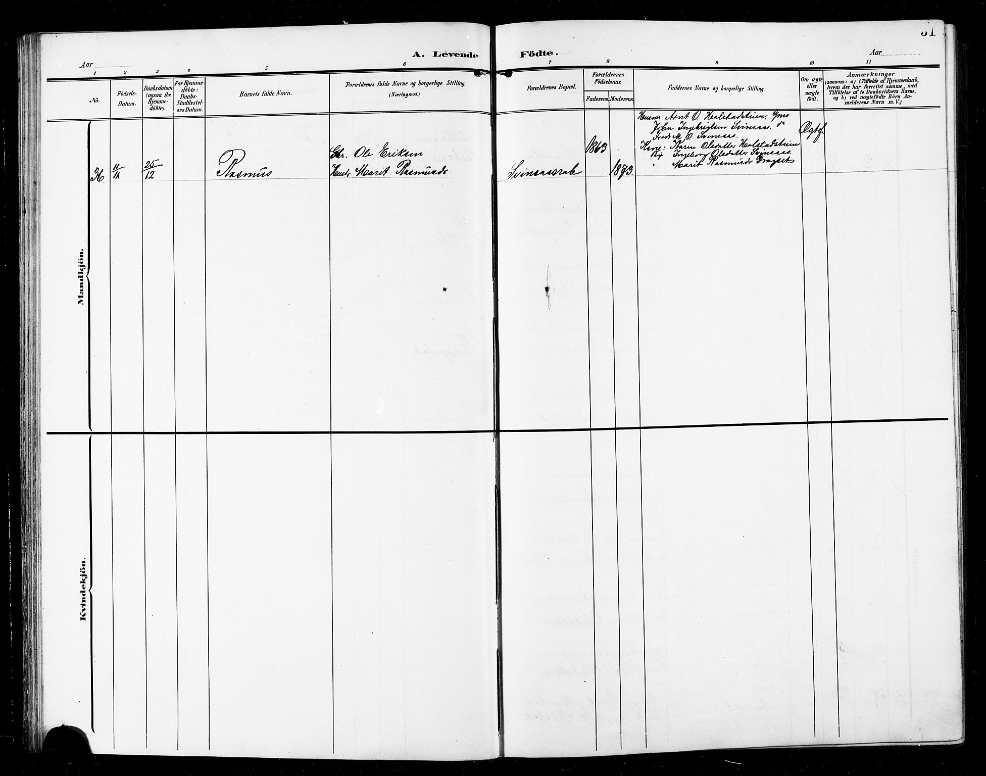 Ministerialprotokoller, klokkerbøker og fødselsregistre - Sør-Trøndelag, SAT/A-1456/672/L0864: Parish register (copy) no. 672C03, 1902-1914, p. 31