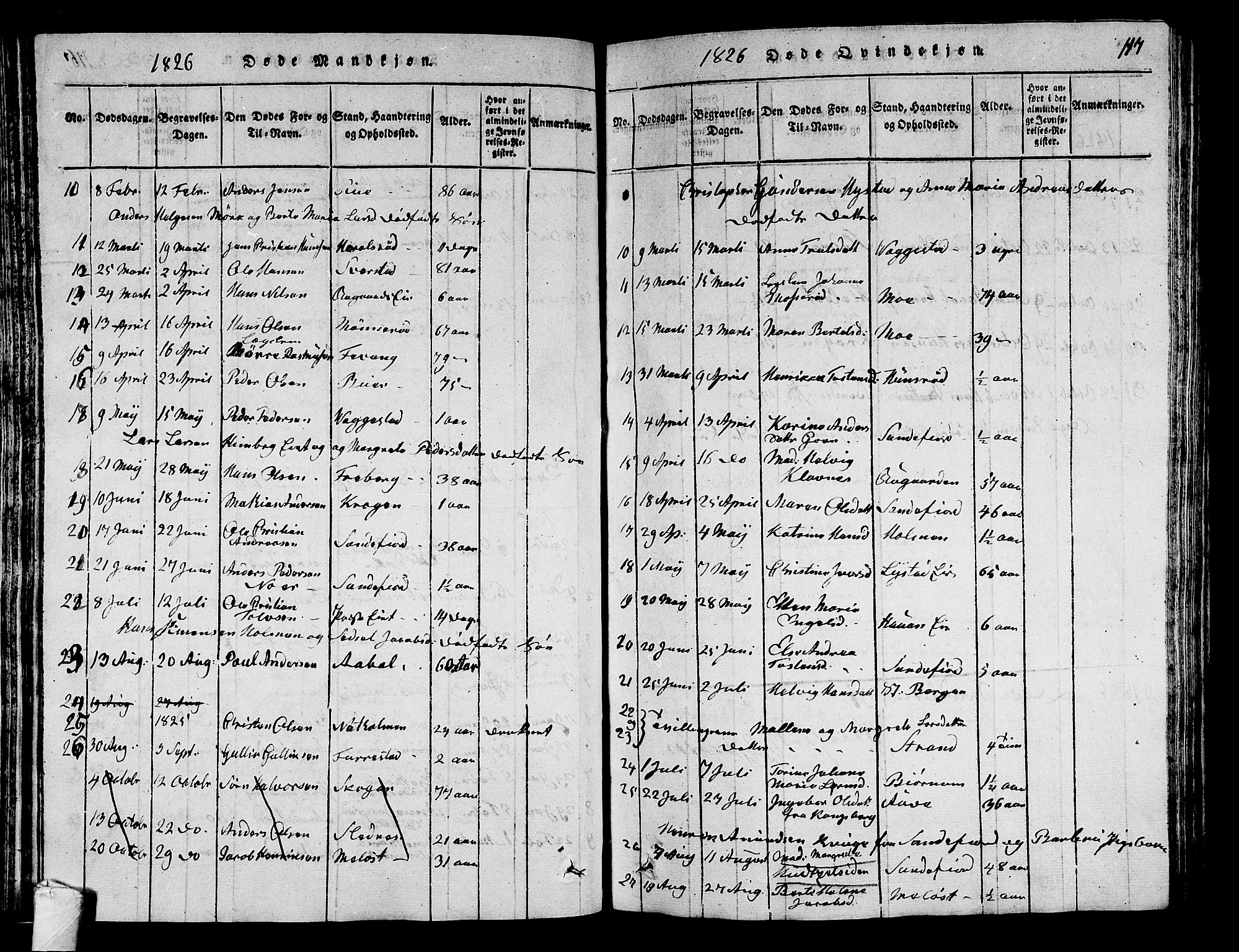 Sandar kirkebøker, SAKO/A-243/G/Ga/L0001: Parish register (copy) no. 1, 1814-1835, p. 117