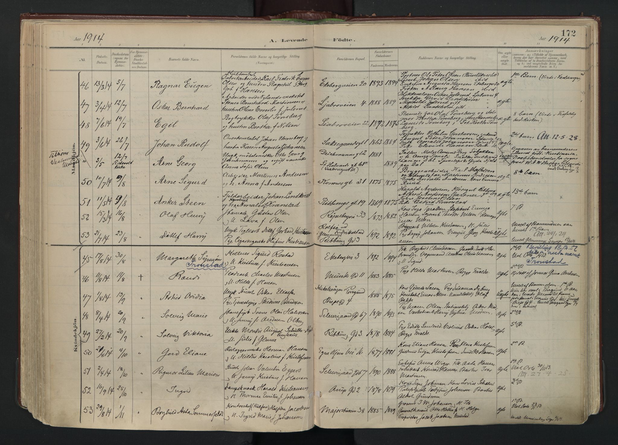 Gamlebyen prestekontor Kirkebøker, AV/SAO-A-10884/F/Fa/L0010: Parish register (official) no. 10, 1895-1935, p. 172