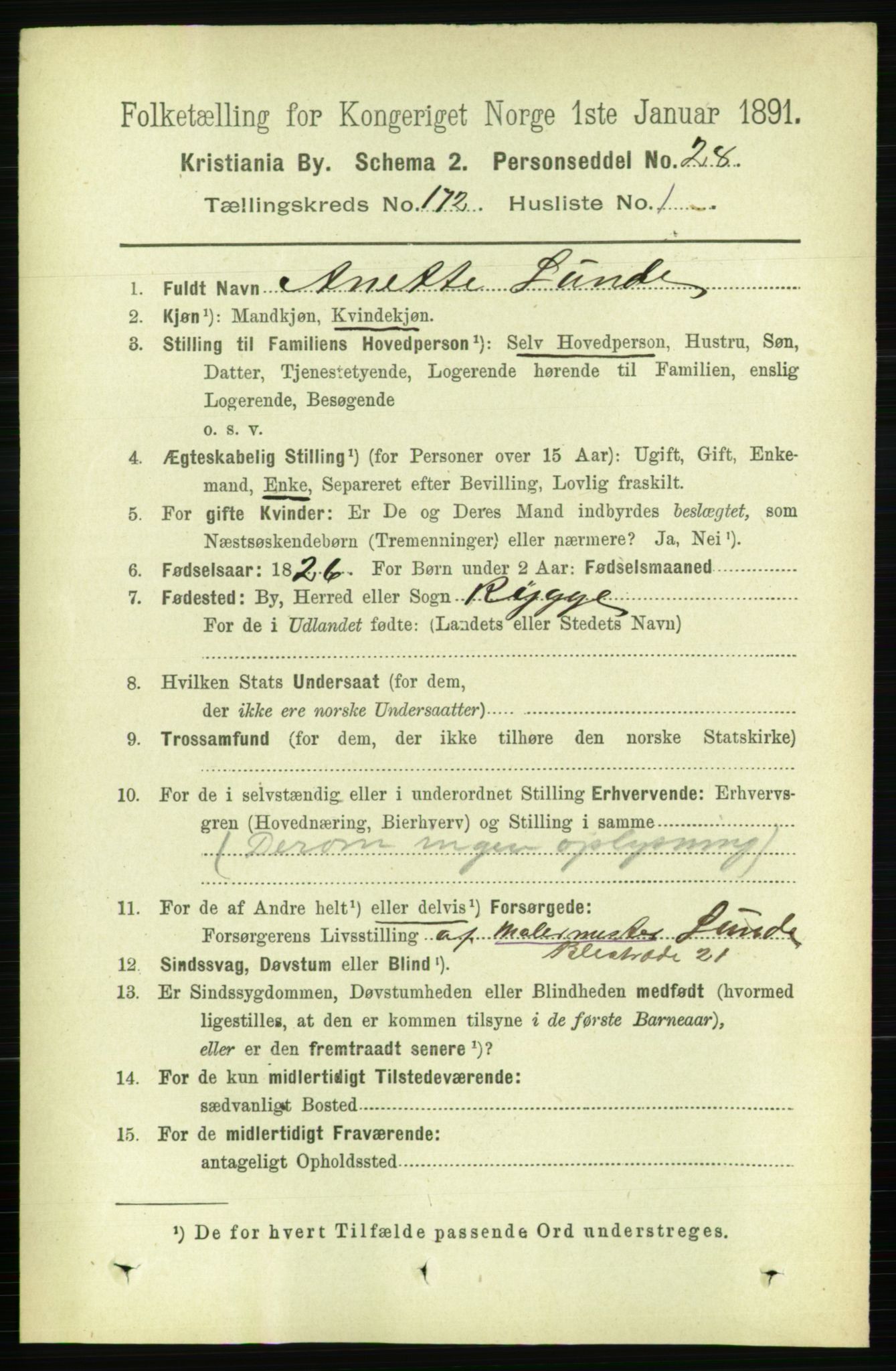 RA, 1891 census for 0301 Kristiania, 1891, p. 101709