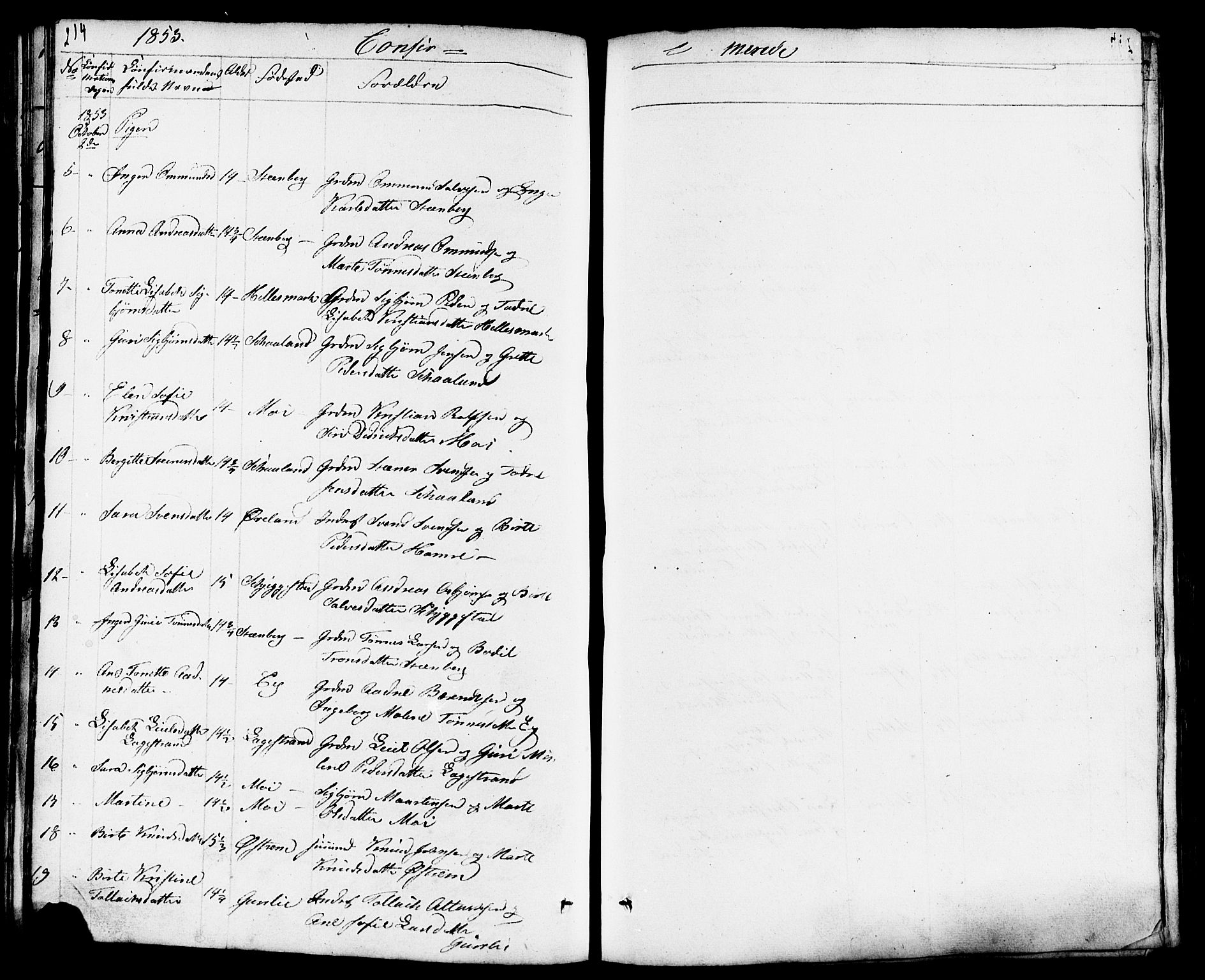 Lund sokneprestkontor, AV/SAST-A-101809/S07/L0003: Parish register (copy) no. B 3, 1848-1885, p. 214