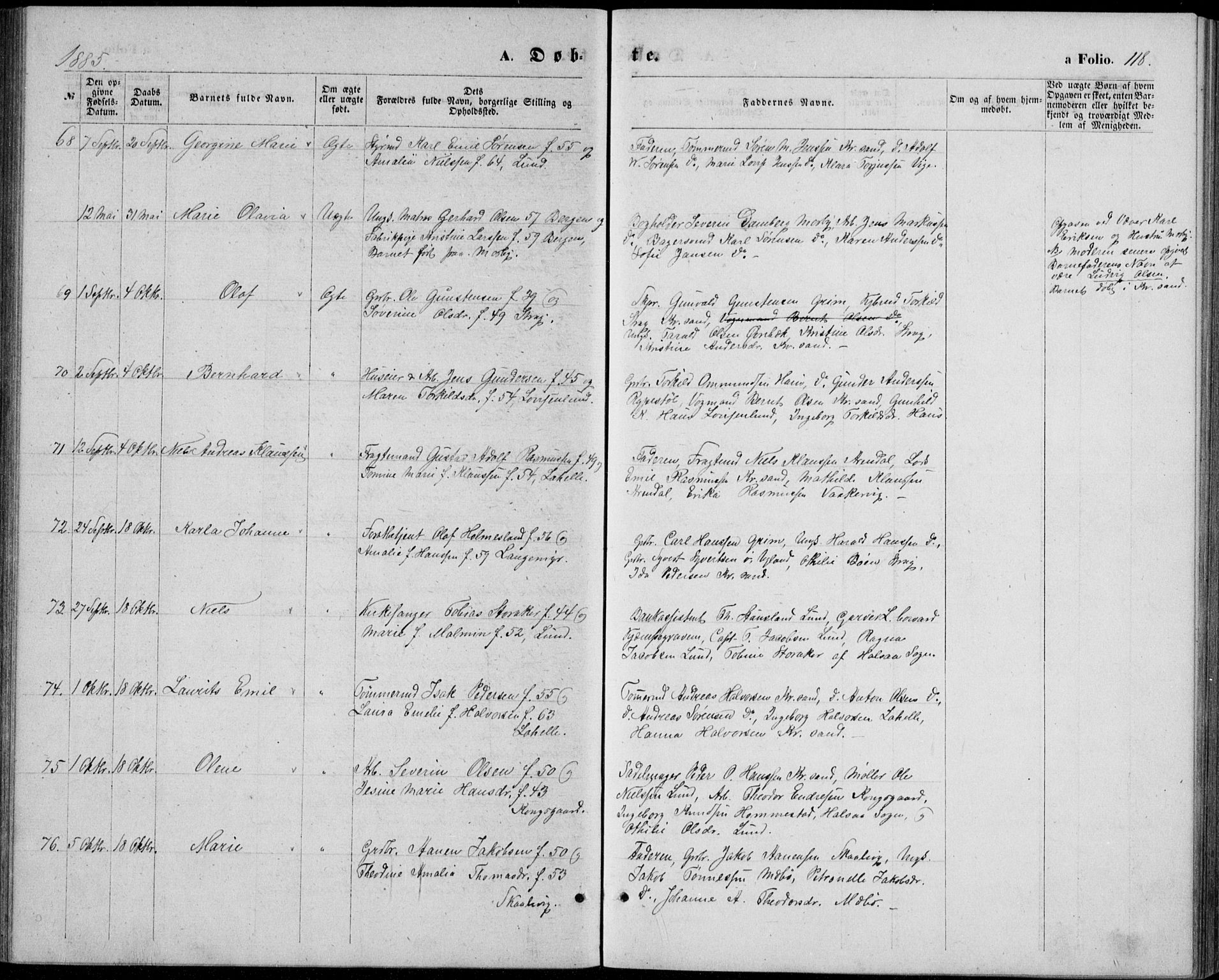 Oddernes sokneprestkontor, AV/SAK-1111-0033/F/Fb/Fba/L0007: Parish register (copy) no. B 7, 1869-1887, p. 118