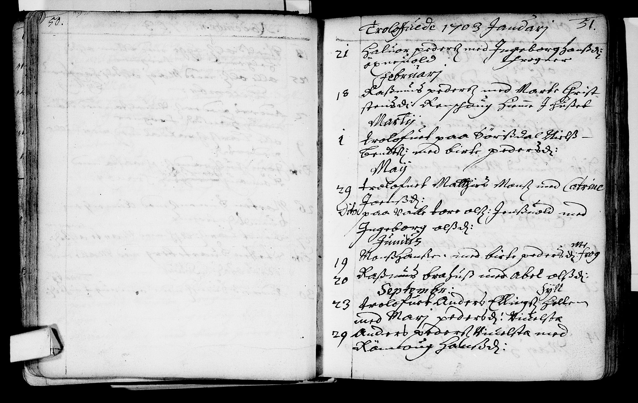 Lier kirkebøker, AV/SAKO-A-230/F/Fa/L0002: Parish register (official) no. I 2, 1701-1726, p. 50-51