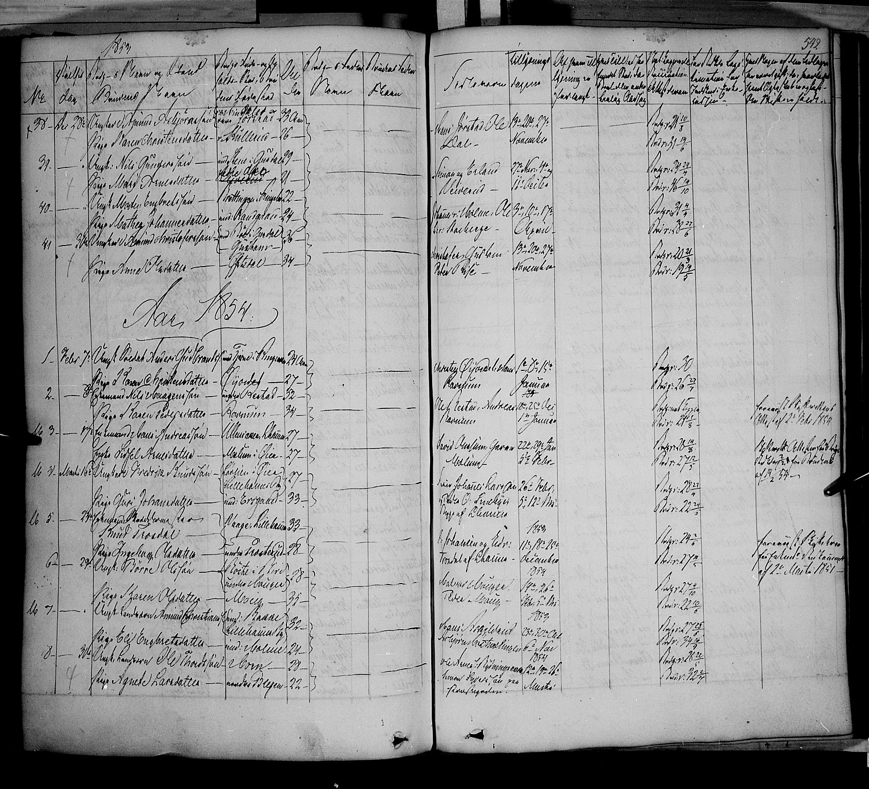Fåberg prestekontor, AV/SAH-PREST-086/H/Ha/Haa/L0005: Parish register (official) no. 5, 1836-1854, p. 541-542