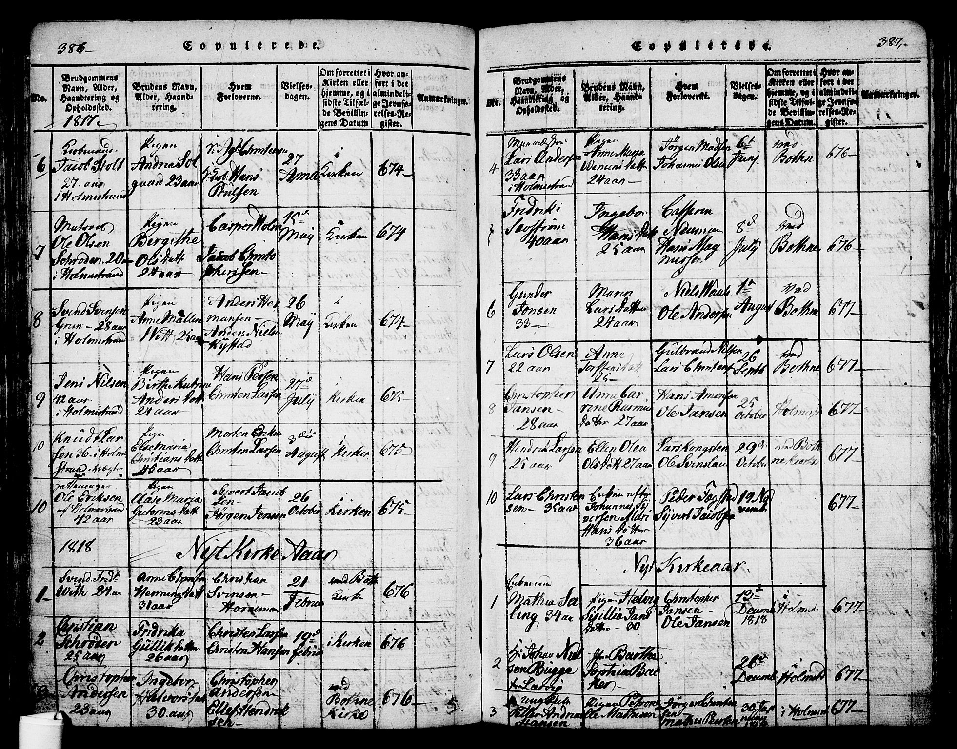 Holmestrand kirkebøker, SAKO/A-346/G/Ga/L0001: Parish register (copy) no. 1, 1814-1848, p. 386-387