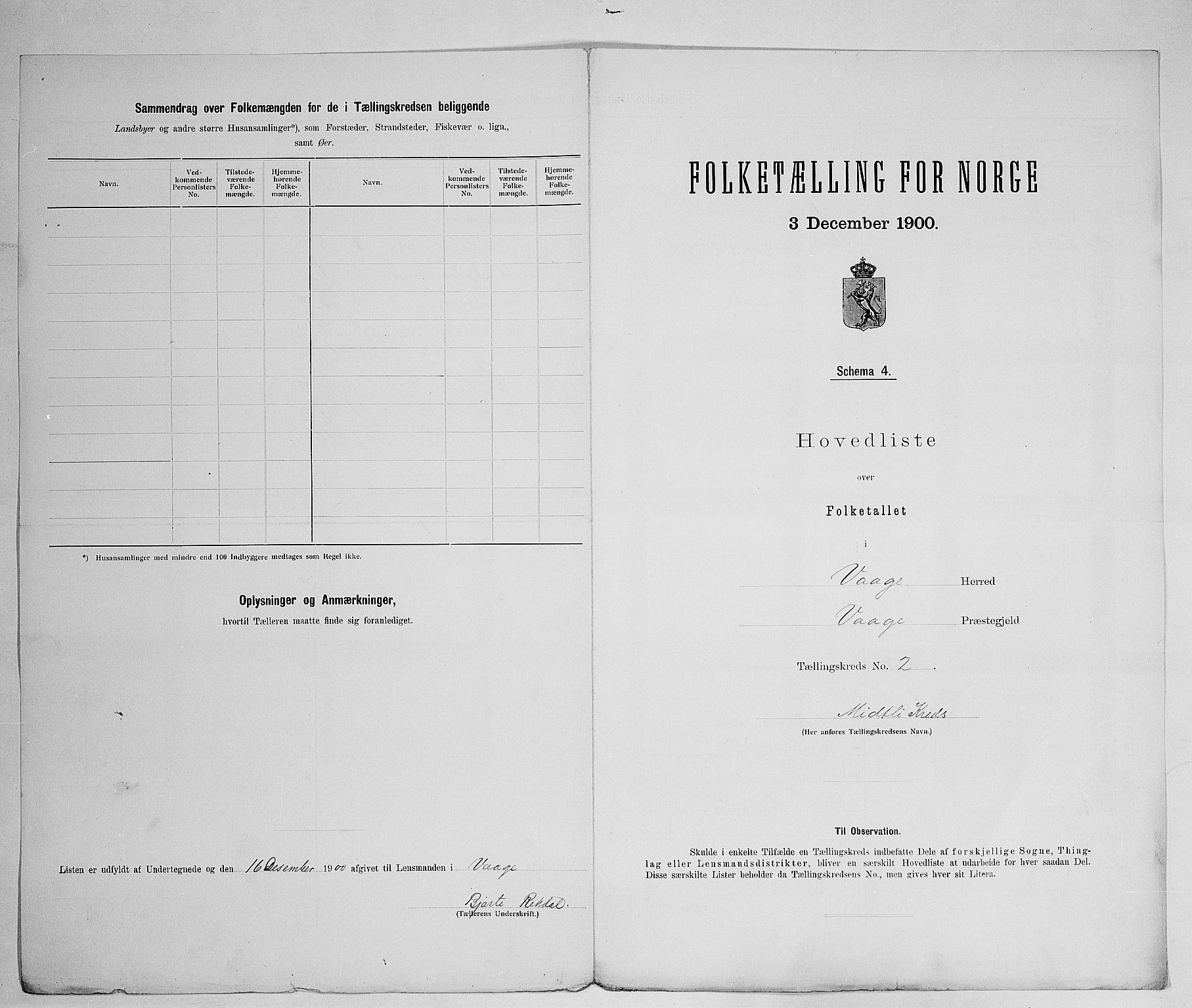 SAH, 1900 census for Vågå, 1900, p. 24