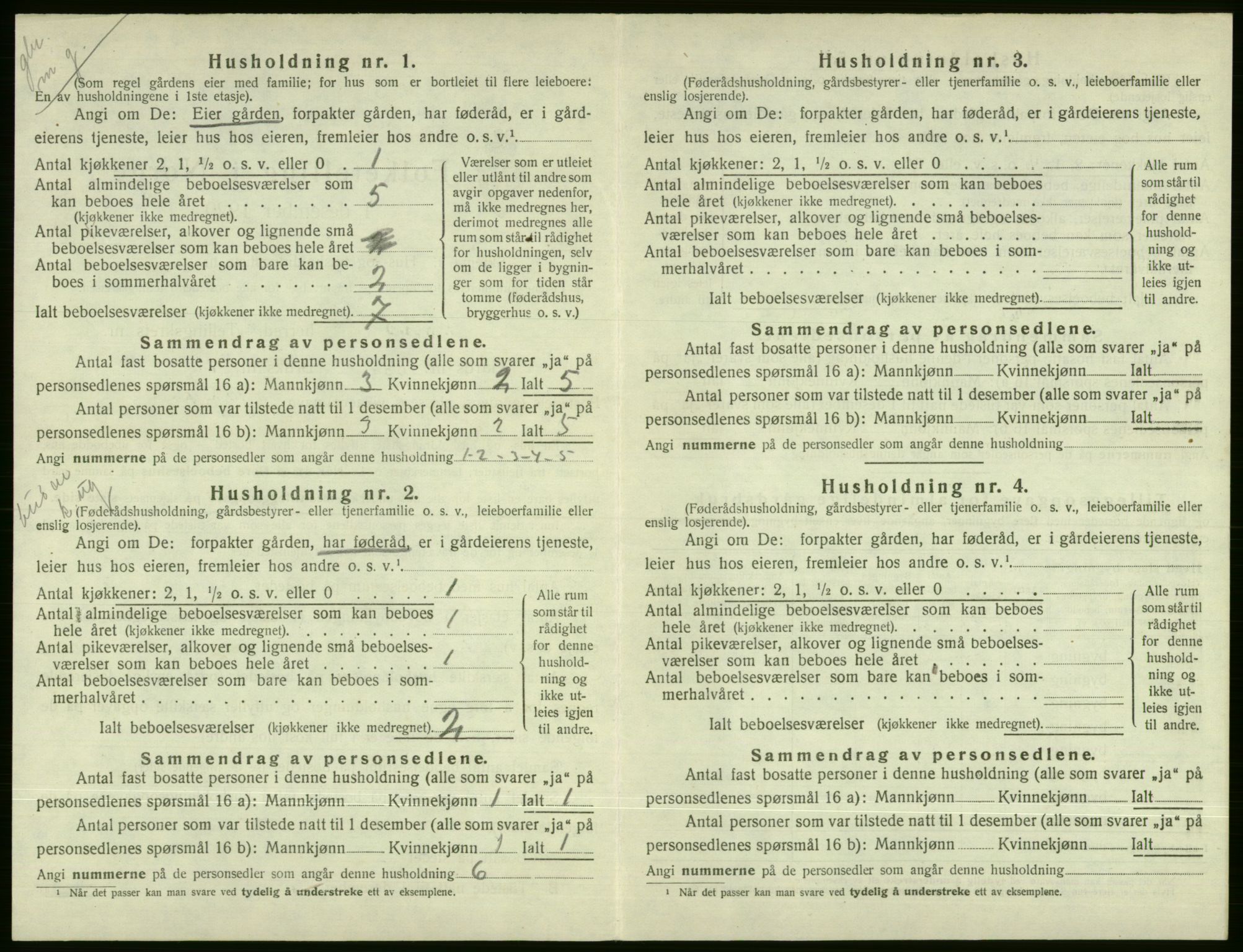 SAB, 1920 census for Voss, 1920, p. 2016