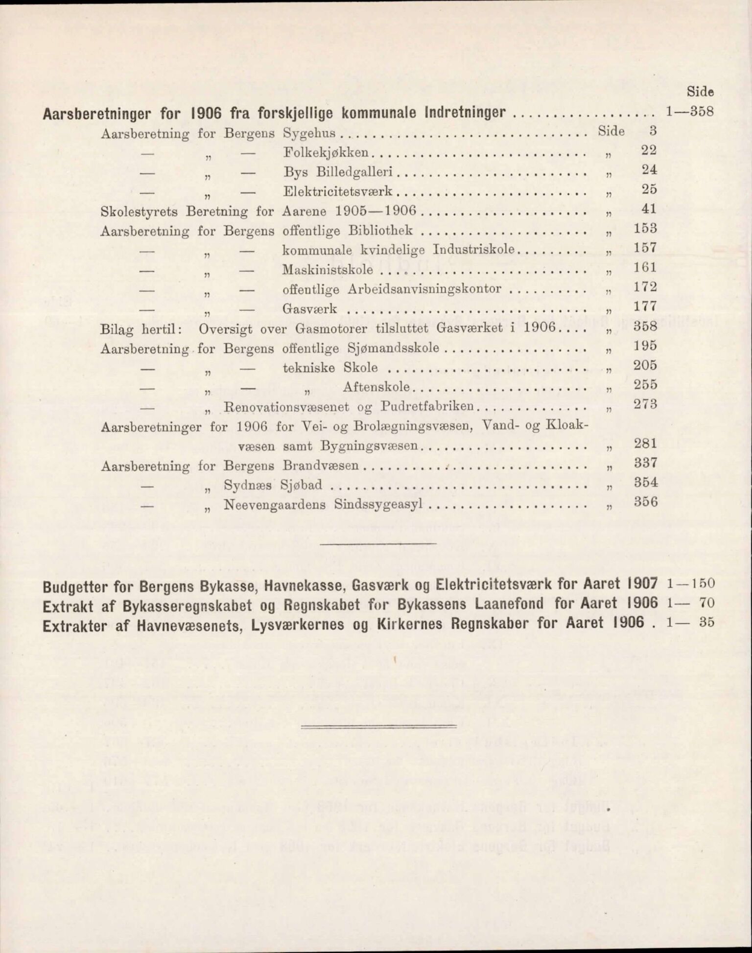 Bergen kommune. Formannskapet, BBA/A-0003/Ad/L0077: Bergens Kommuneforhandlinger, bind II, 1907