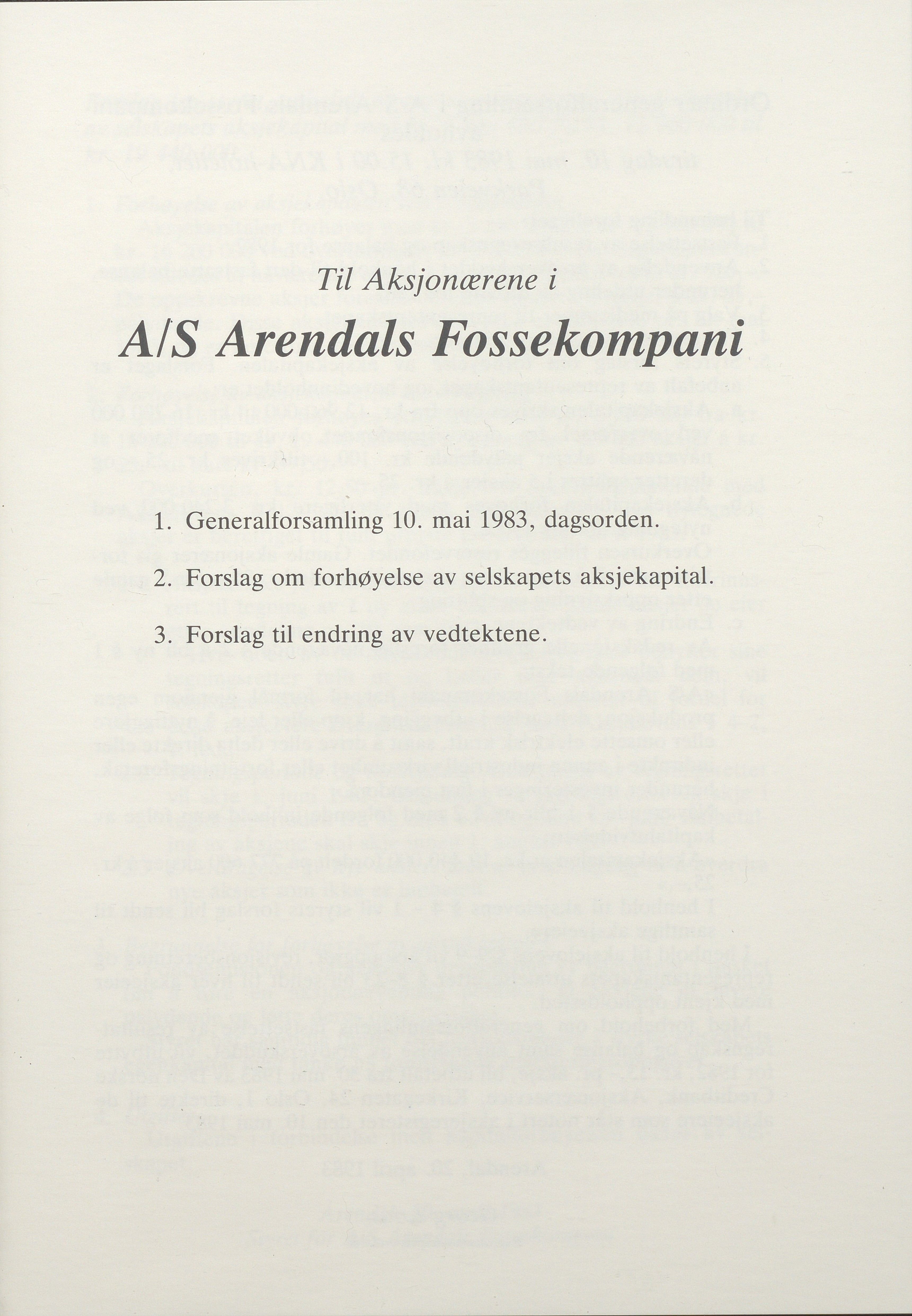 Arendals Fossekompani, AAKS/PA-2413/X/X01/L0001/0015: Beretninger, regnskap, balansekonto, gevinst- og tapskonto / Beretning og regnskap 1980 - 1987, 1980-1987, p. 47