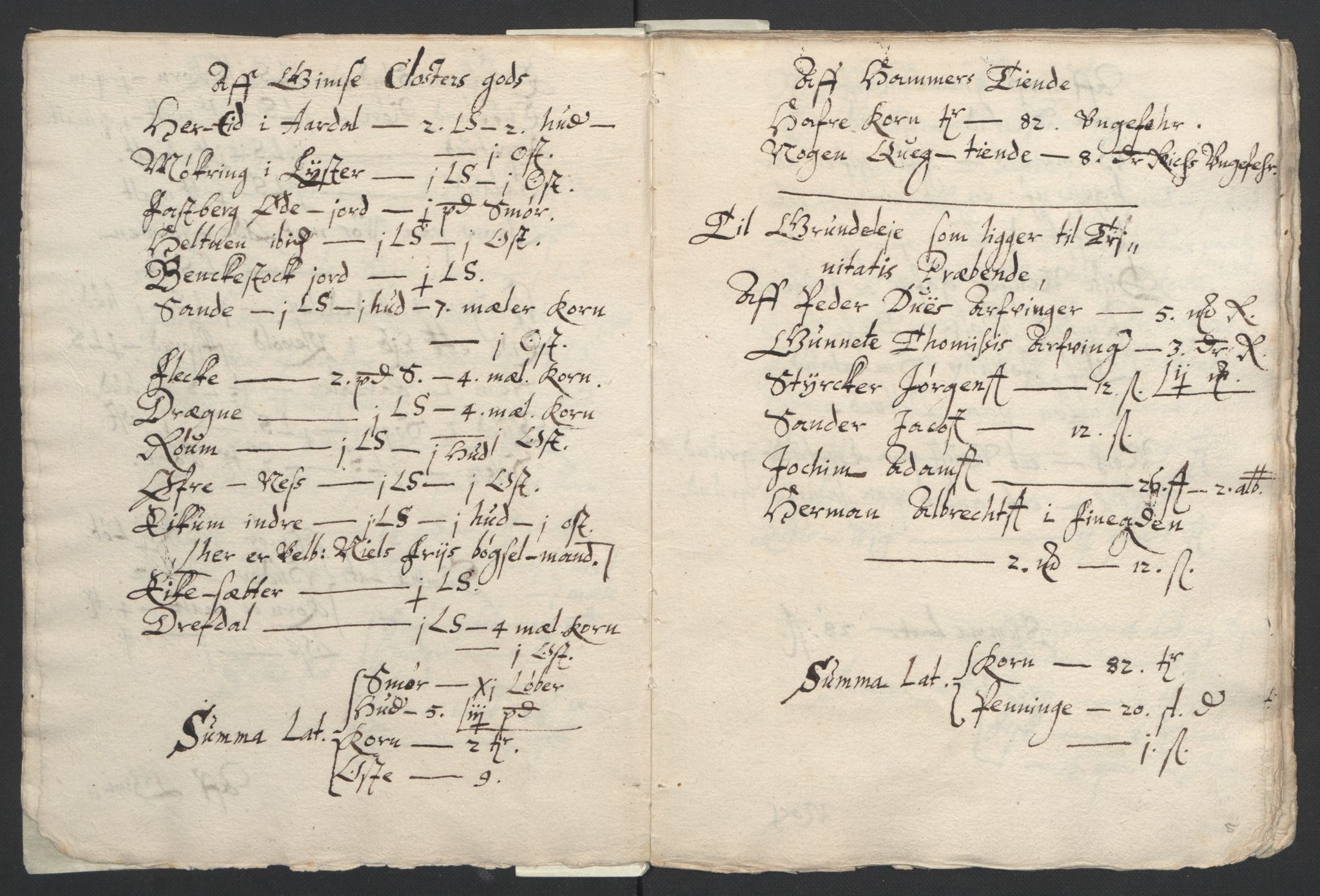 Stattholderembetet 1572-1771, AV/RA-EA-2870/Ek/L0015/0001: Jordebøker til utlikning av rosstjeneste 1624-1626: / Kirke- og prestebolsinntekter i Bergen bispedømme, 1624-1626, p. 10