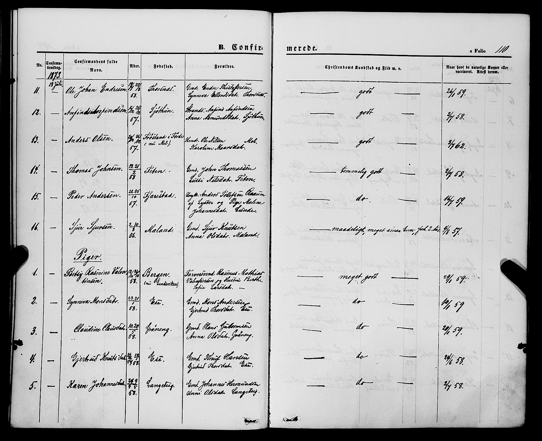 Balestrand sokneprestembete, AV/SAB-A-79601/H/Haa/Haaa/L0003: Parish register (official) no. A 3, 1867-1878, p. 110