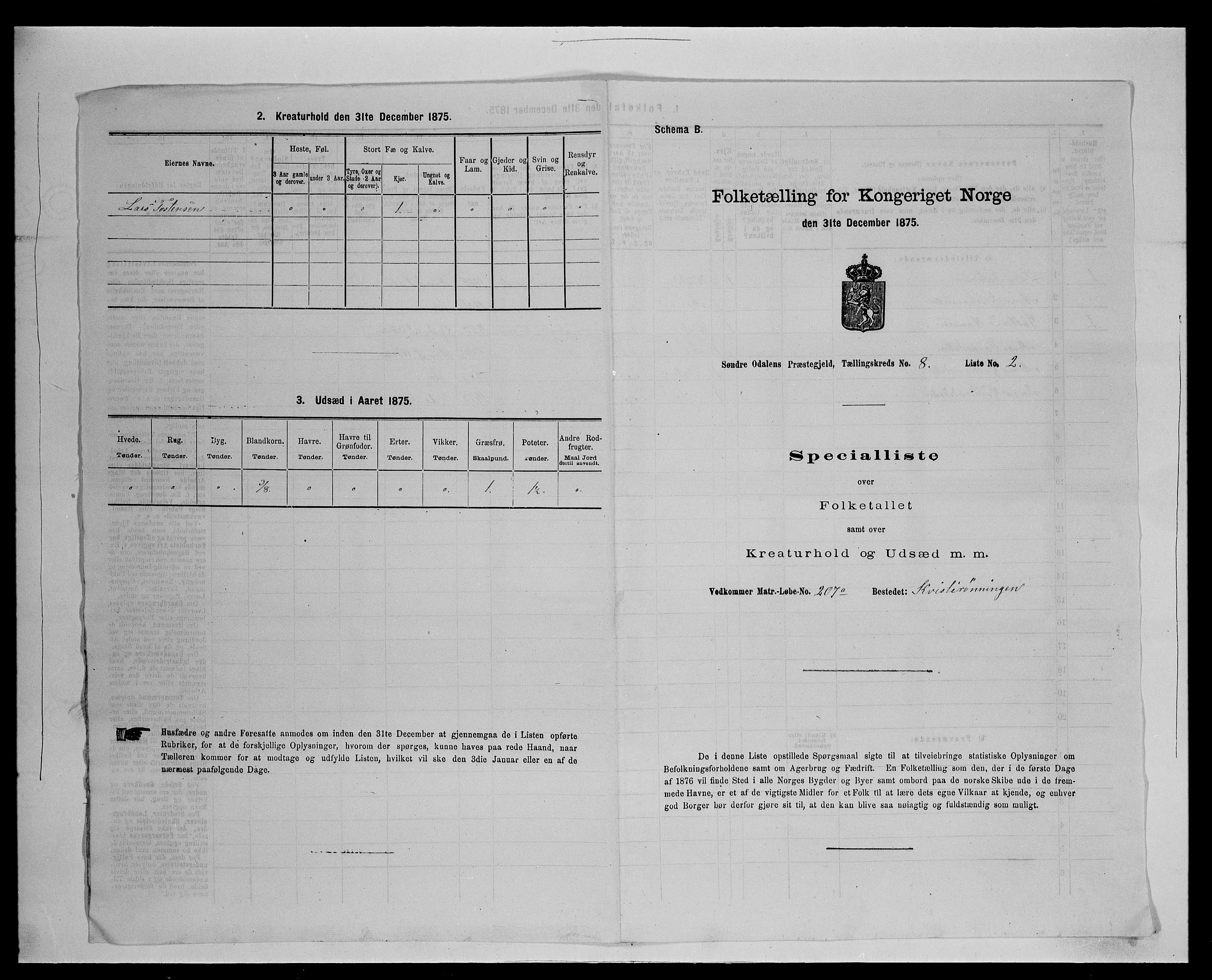 SAH, 1875 census for 0419P Sør-Odal, 1875, p. 735