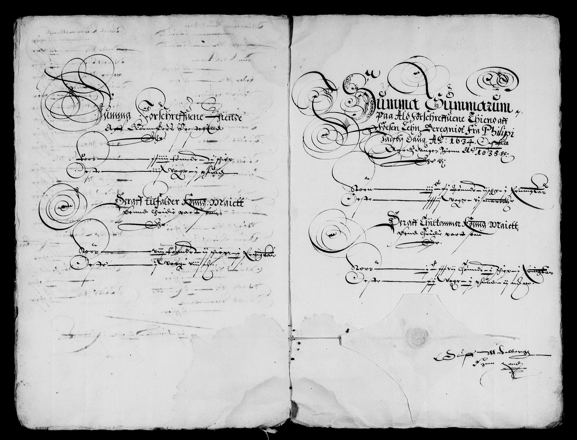 Rentekammeret inntil 1814, Reviderte regnskaper, Lensregnskaper, AV/RA-EA-5023/R/Rb/Rbw/L0055: Trondheim len, 1634-1635