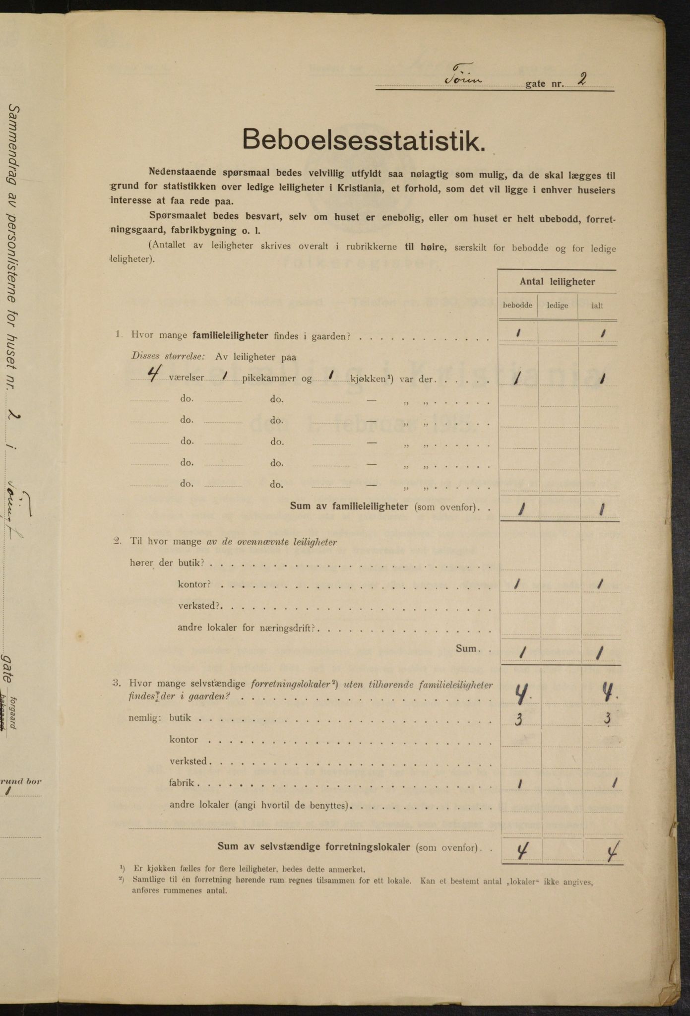 OBA, Municipal Census 1915 for Kristiania, 1915, p. 117698