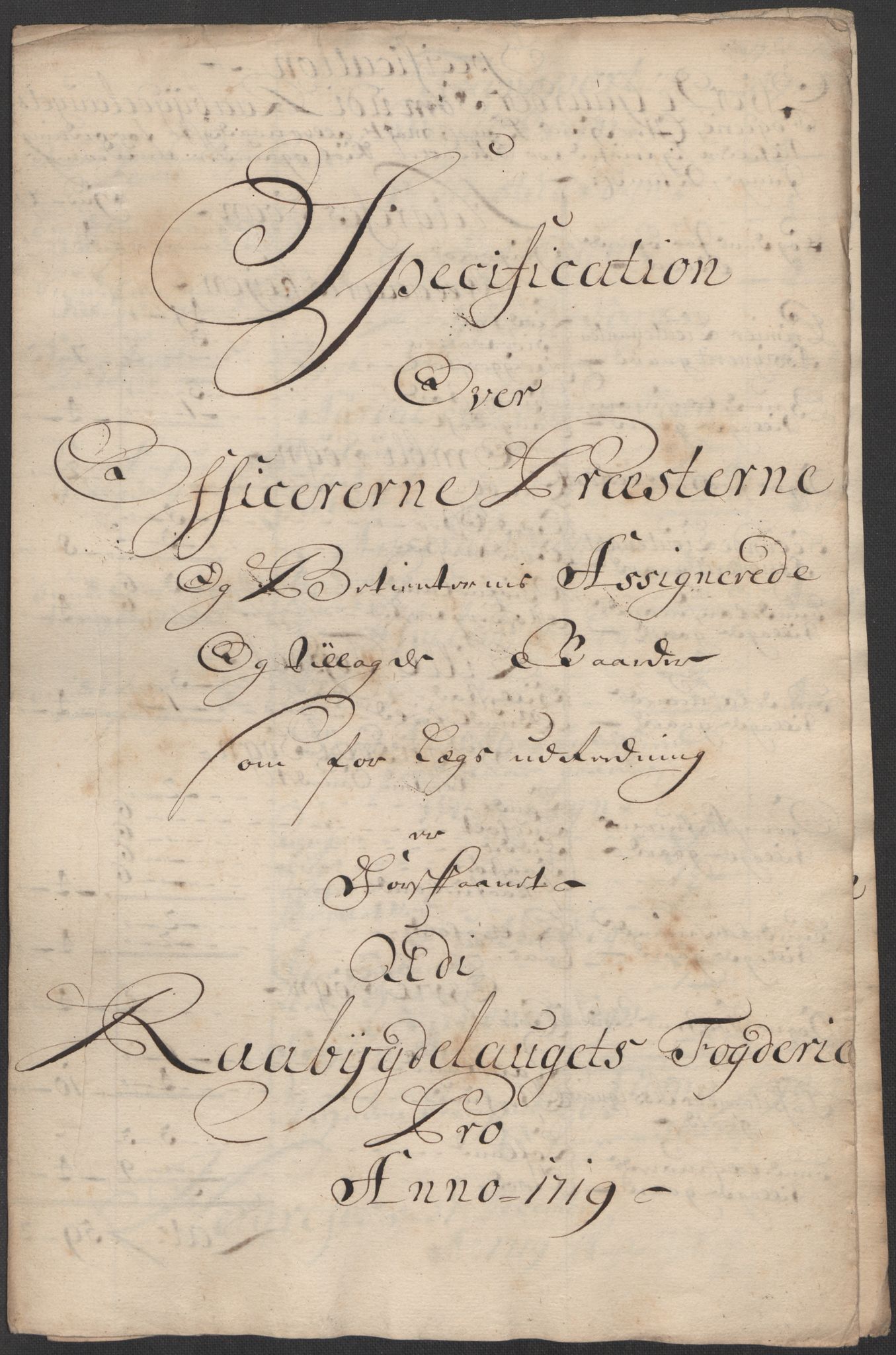 Rentekammeret inntil 1814, Reviderte regnskaper, Fogderegnskap, AV/RA-EA-4092/R40/L2453: Fogderegnskap Råbyggelag, 1718-1719, p. 279