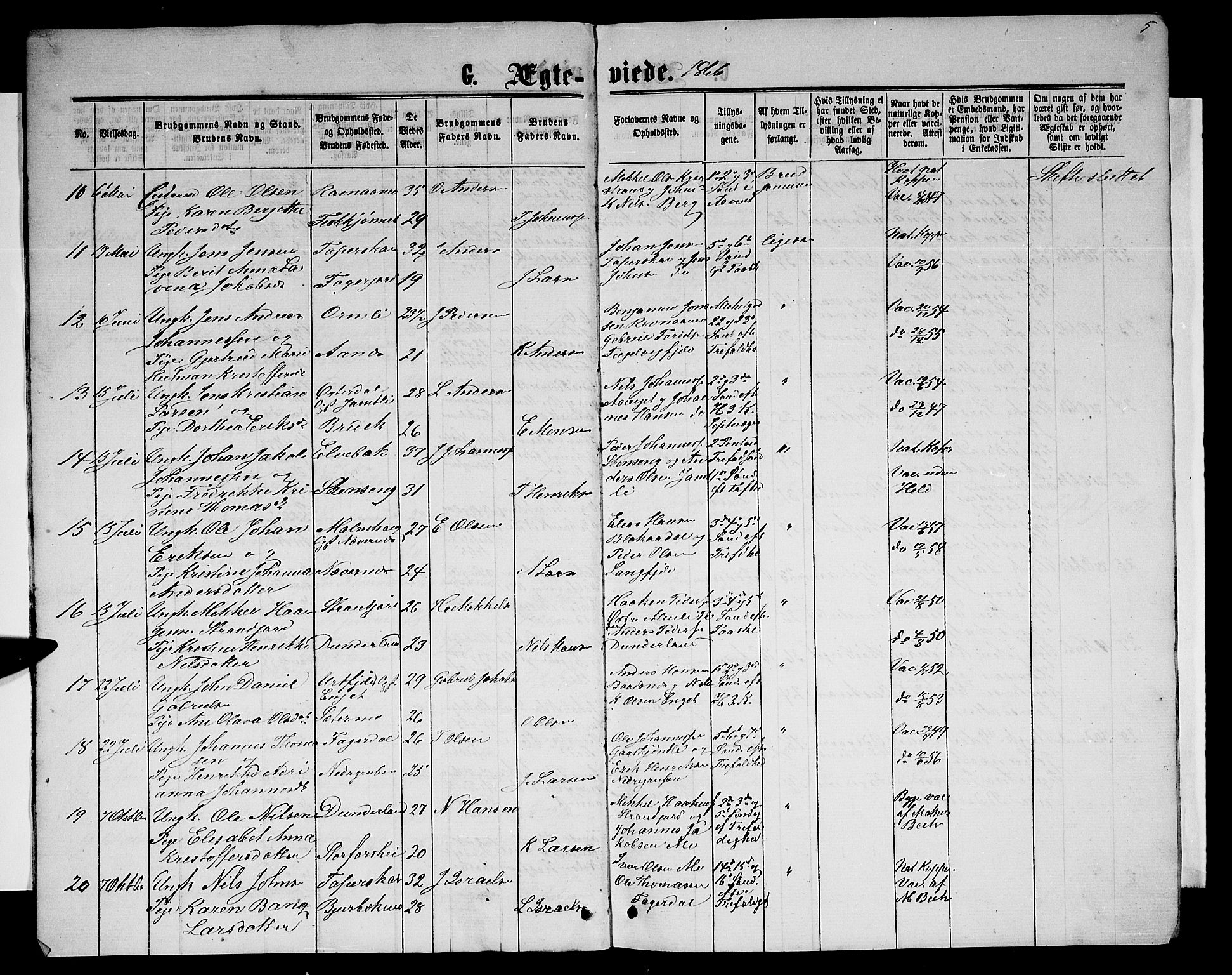 Ministerialprotokoller, klokkerbøker og fødselsregistre - Nordland, AV/SAT-A-1459/827/L0417: Parish register (copy) no. 827C06, 1864-1886, p. 5