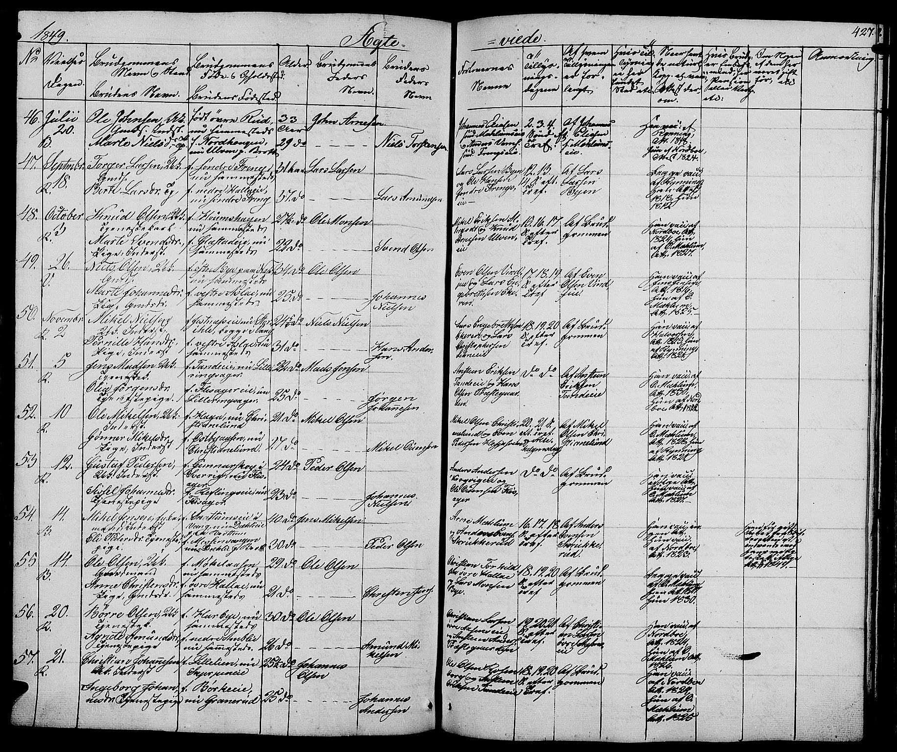 Ringsaker prestekontor, AV/SAH-PREST-014/L/La/L0005: Parish register (copy) no. 5, 1839-1850, p. 427