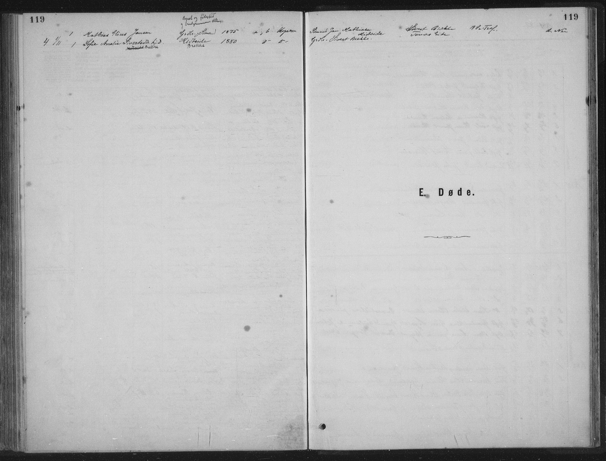 Kopervik sokneprestkontor, SAST/A-101850/H/Ha/Haa/L0002: Parish register (official) no. A 2, 1880-1912, p. 119