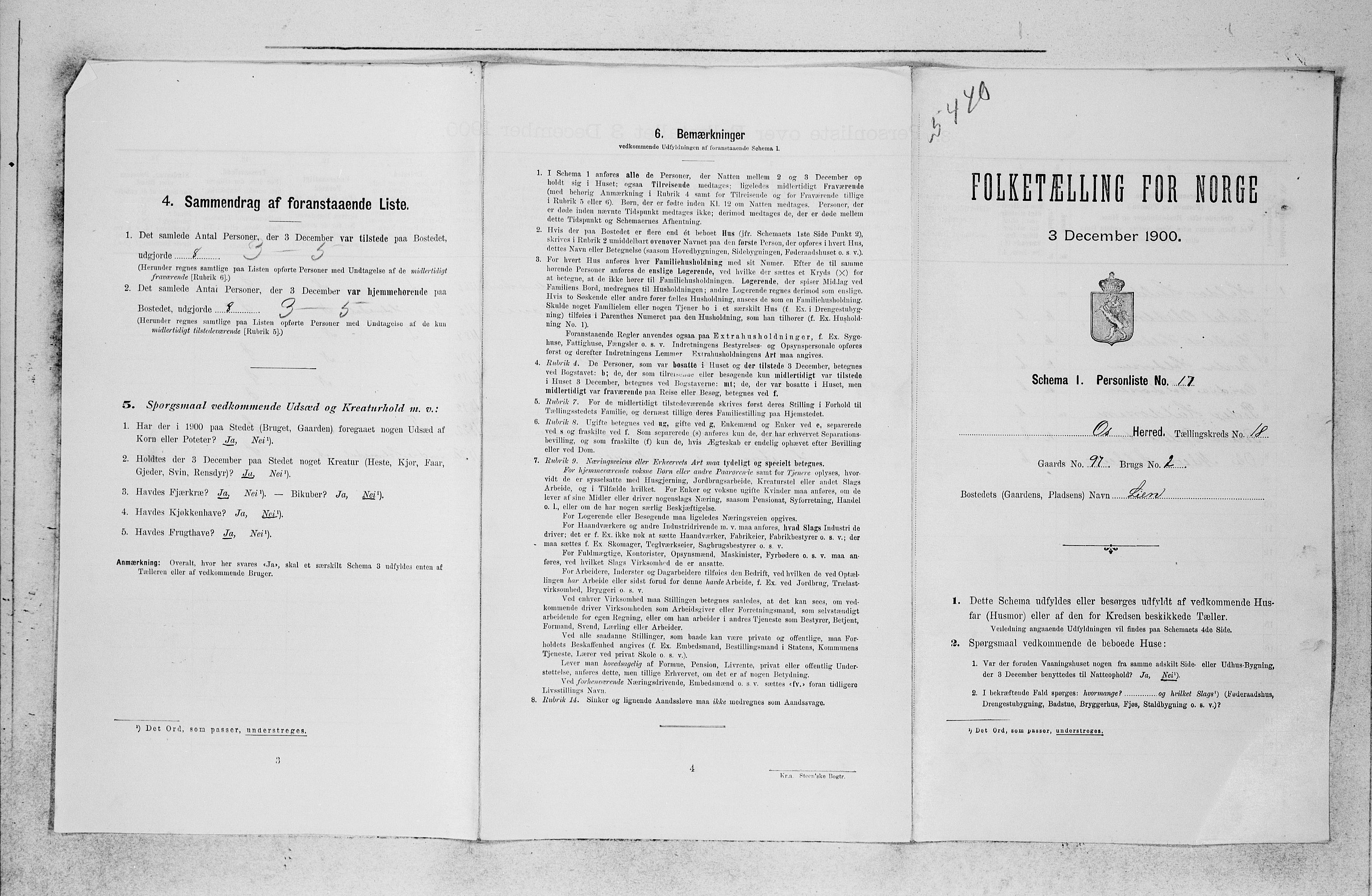 SAB, 1900 census for Os, 1900, p. 1117