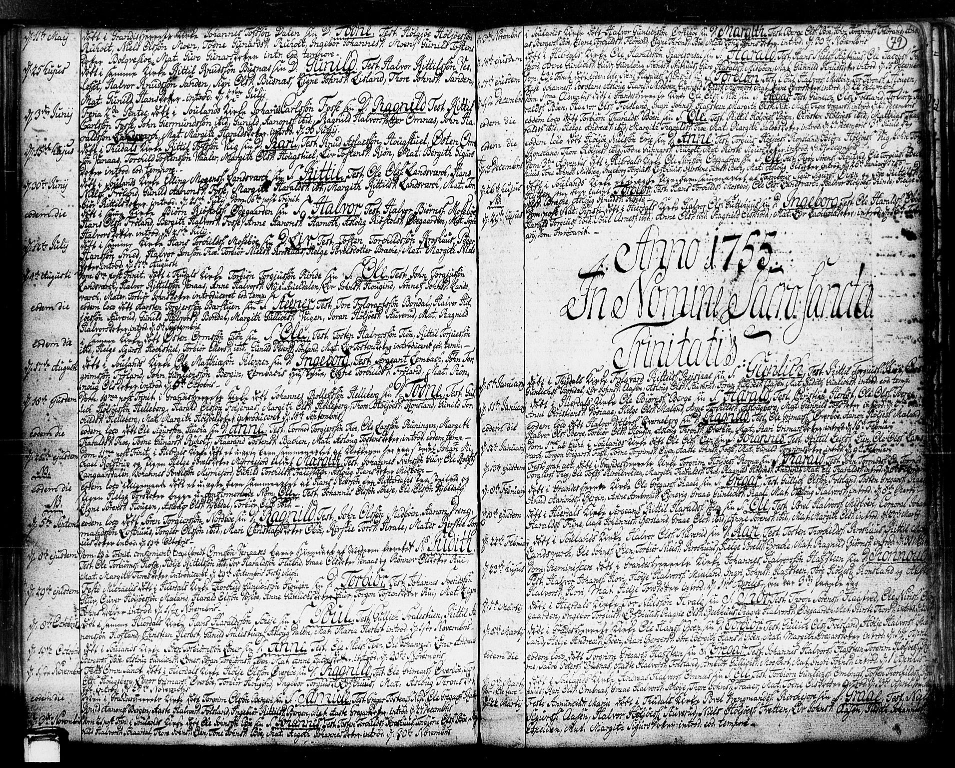 Hjartdal kirkebøker, SAKO/A-270/F/Fa/L0003: Parish register (official) no. I 3, 1727-1775, p. 79