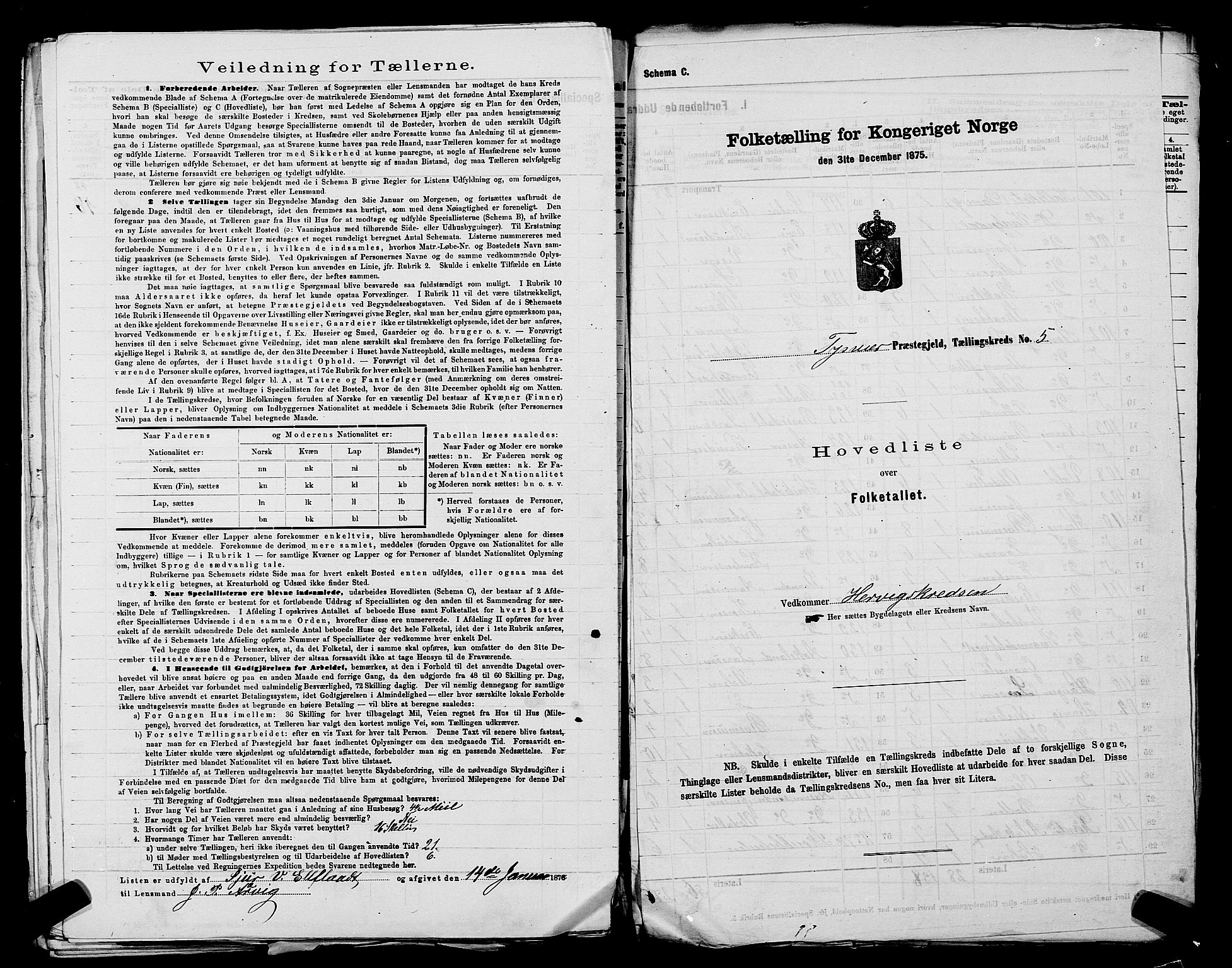 SAST, 1875 census for 1146P Tysvær, 1875, p. 19