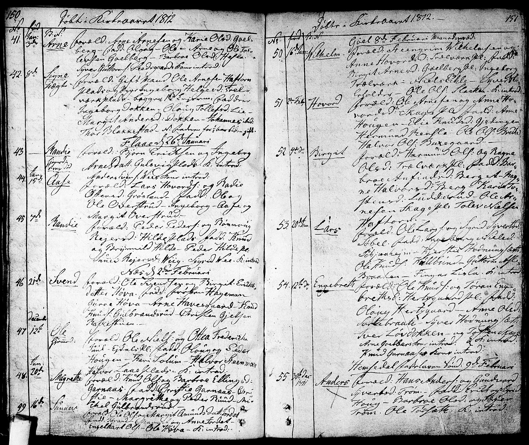 Nes kirkebøker, AV/SAKO-A-236/F/Fa/L0006: Parish register (official) no. 6, 1808-1814, p. 150-151