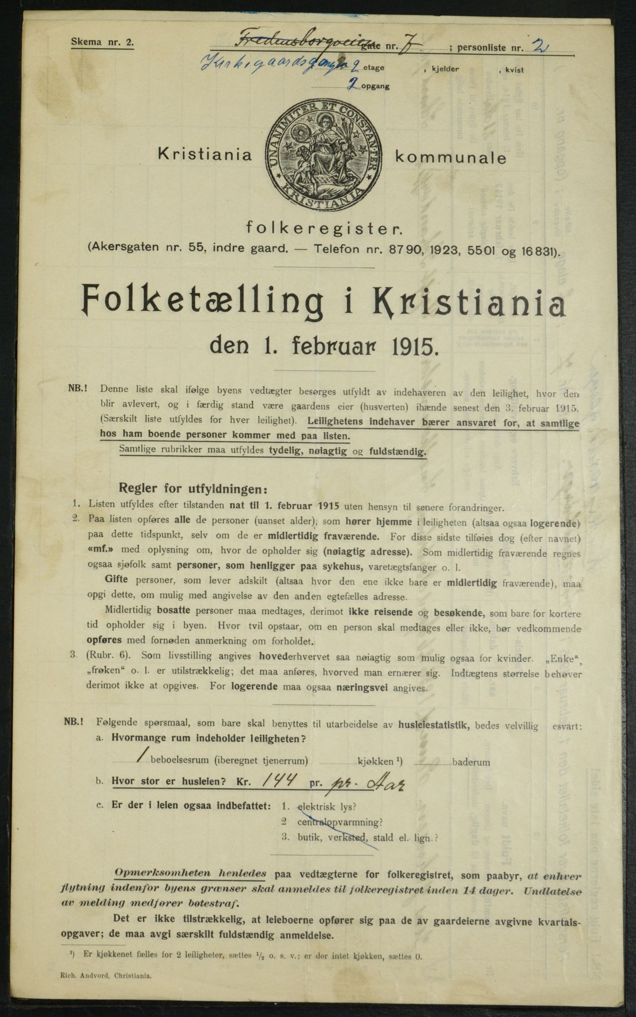 OBA, Municipal Census 1915 for Kristiania, 1915, p. 49540