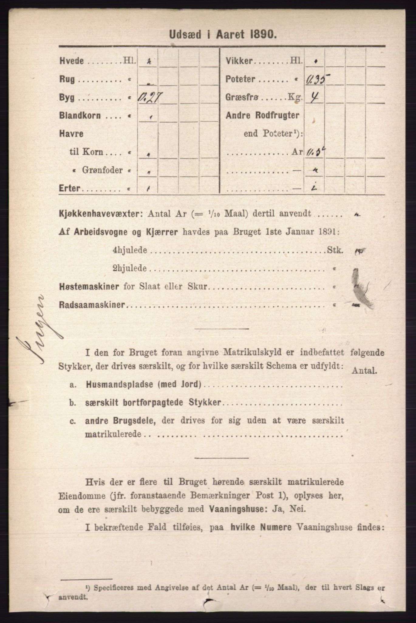 RA, 1891 census for 0438 Lille Elvedalen, 1891, p. 4513