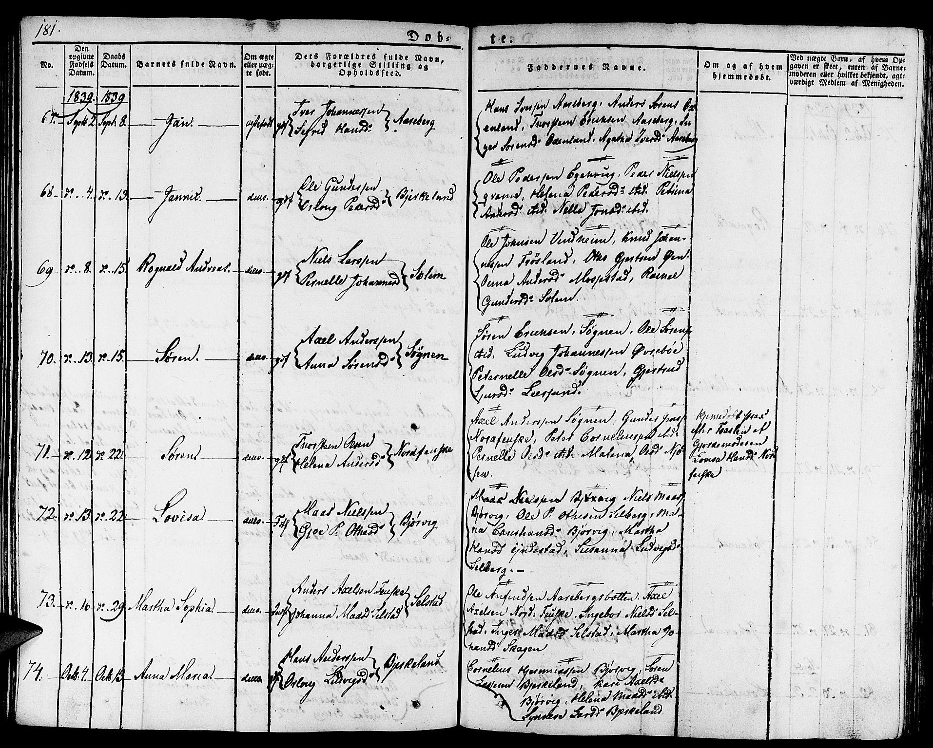 Gaular sokneprestembete, AV/SAB-A-80001/H/Haa: Parish register (official) no. A 3, 1821-1840, p. 181