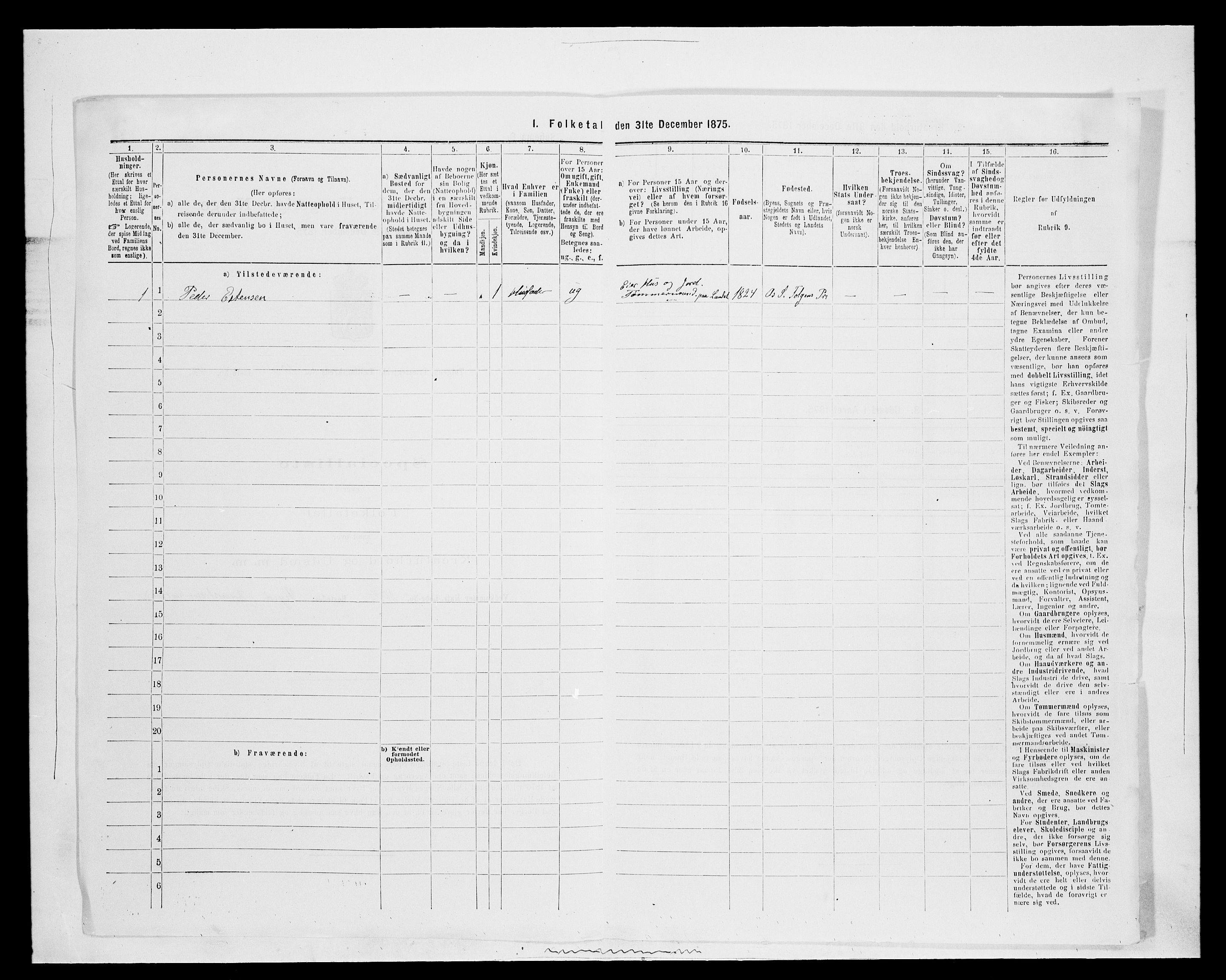 SAH, 1875 census for 0436P Tolga, 1875, p. 1083