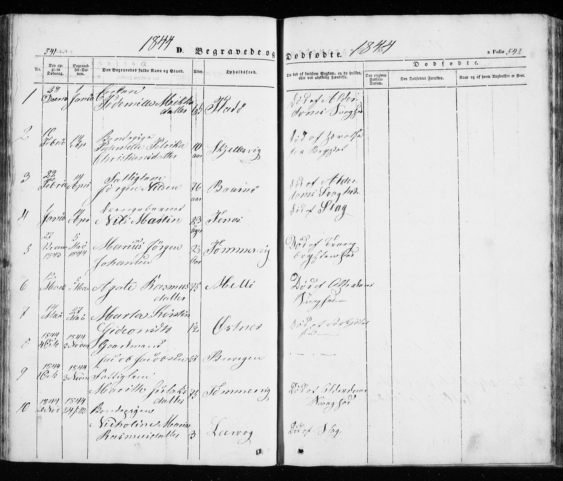Trondenes sokneprestkontor, SATØ/S-1319/H/Ha/L0010kirke: Parish register (official) no. 10, 1840-1865, p. 541-542
