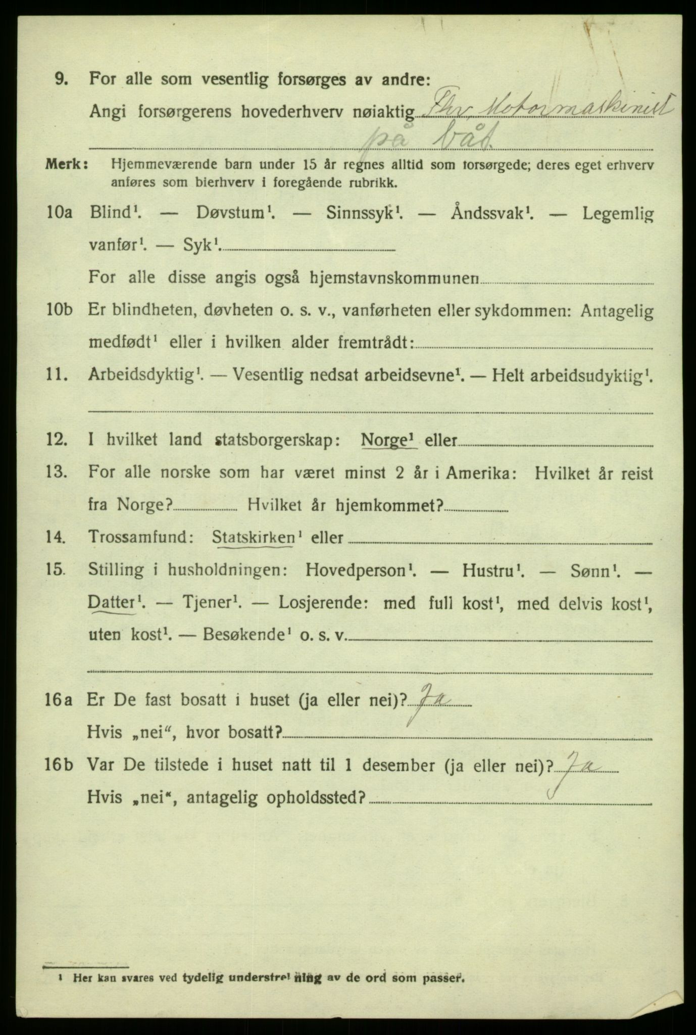 SAB, 1920 census for Austrheim, 1920, p. 3125