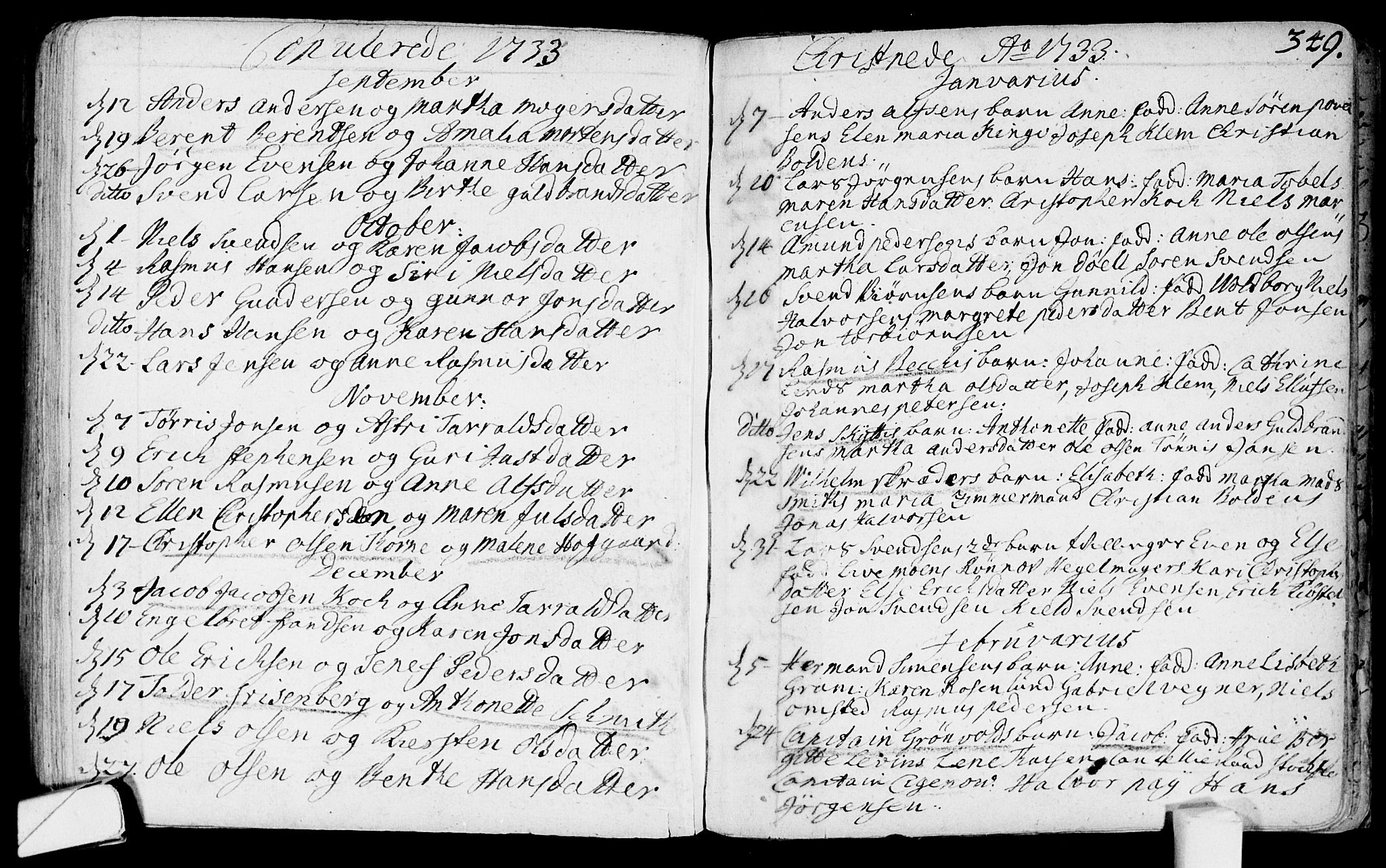 Bragernes kirkebøker, SAKO/A-6/F/Fa/L0003: Parish register (official) no. I 3, 1706-1734, p. 349