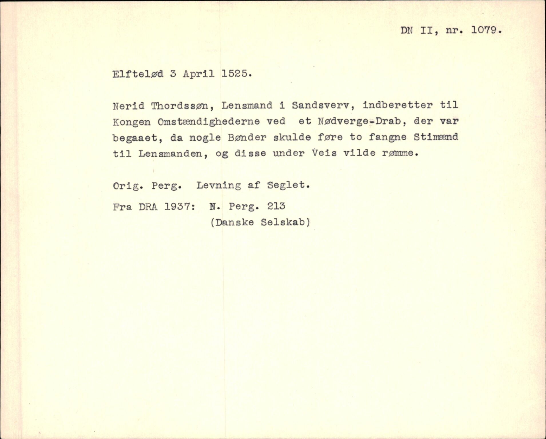 Riksarkivets diplomsamling, AV/RA-EA-5965/F35/F35f/L0003: Regestsedler: Diplomer fra DRA 1937 og 1996, p. 477
